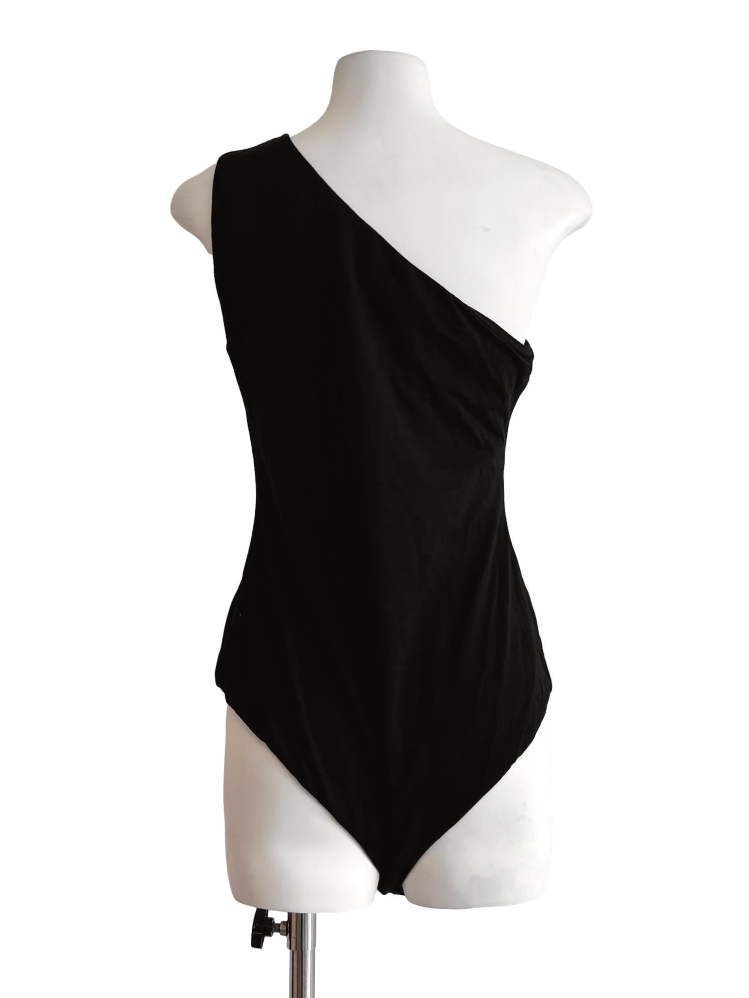 Jet Black One Shoulder Bodysuit