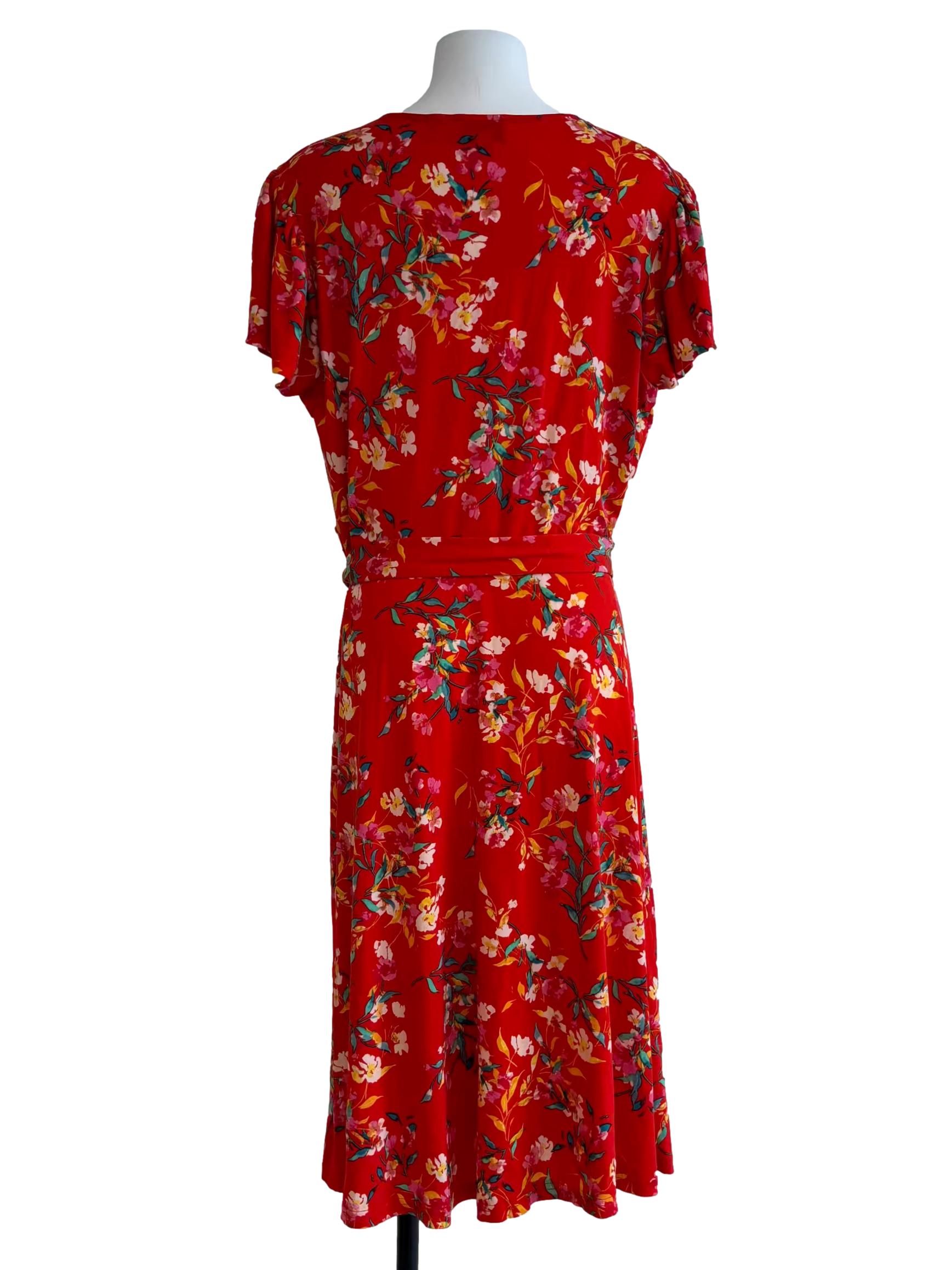 Candy Red Floral Short Sleeve Monique Dress CSN