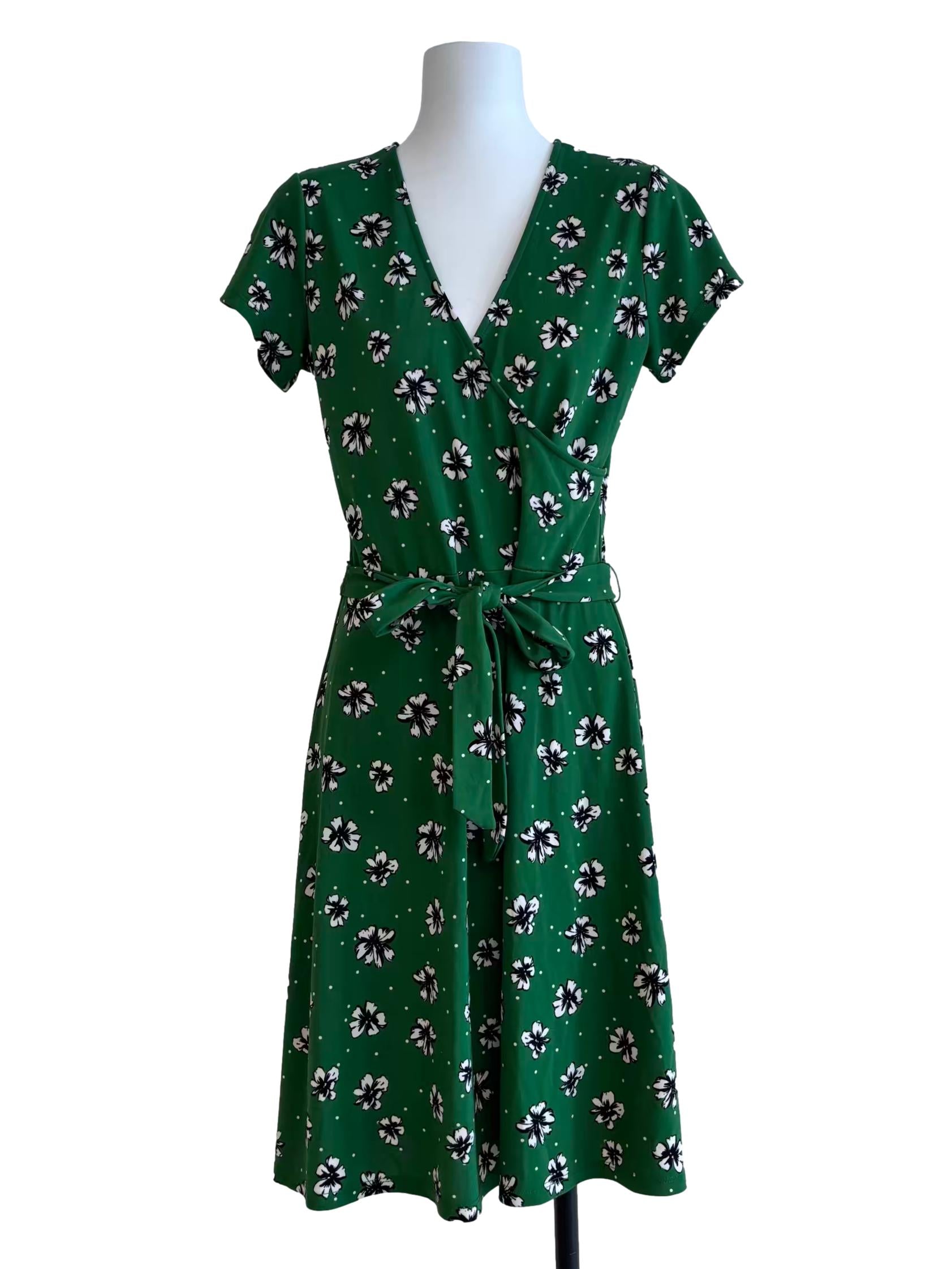 Amazon Green Flower And Dots Perfect Wrap Dress CSN