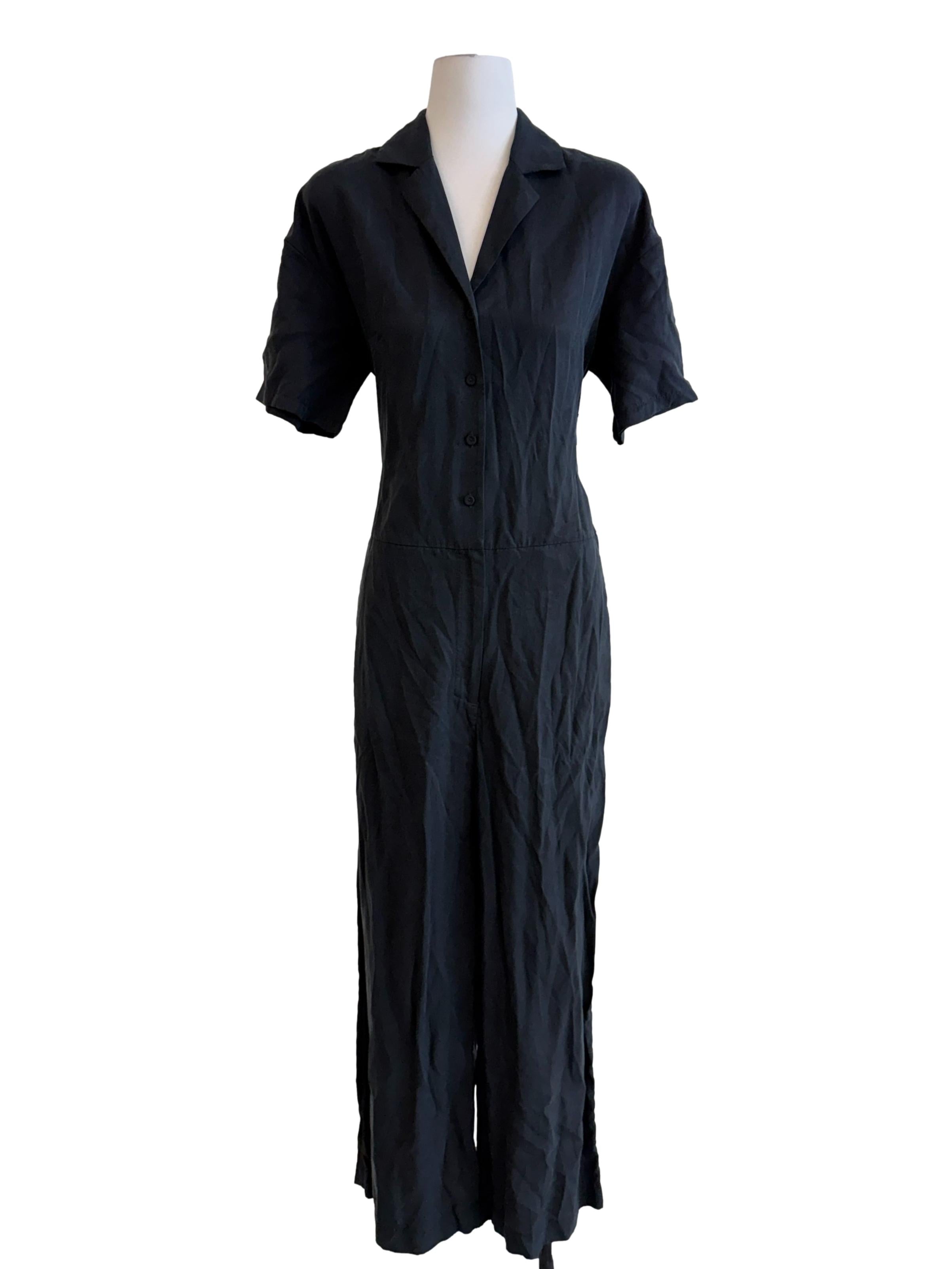 Charcoal Short Sleeves Jumpsuit