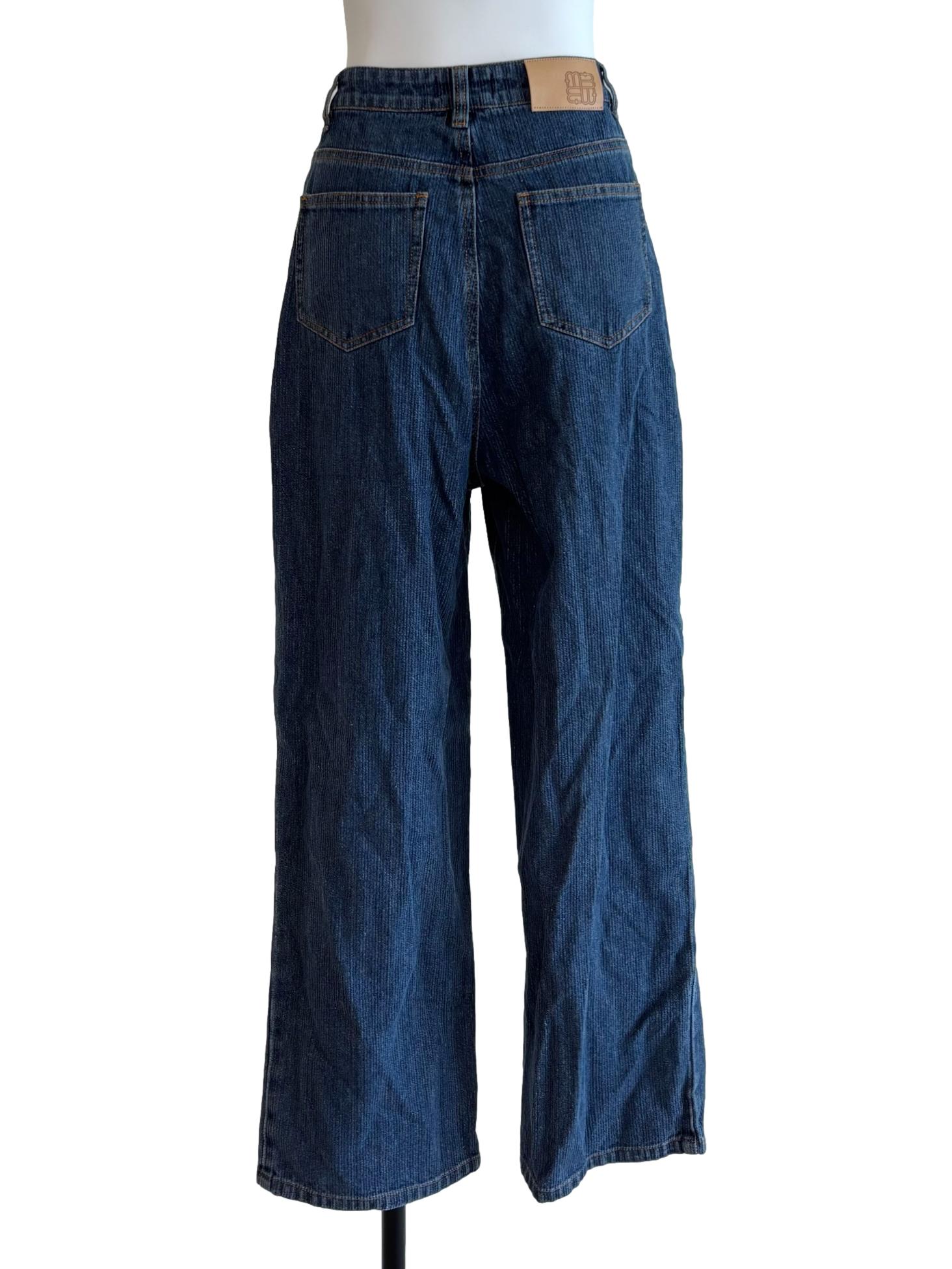 Dark Denim Blue Wide Jeans