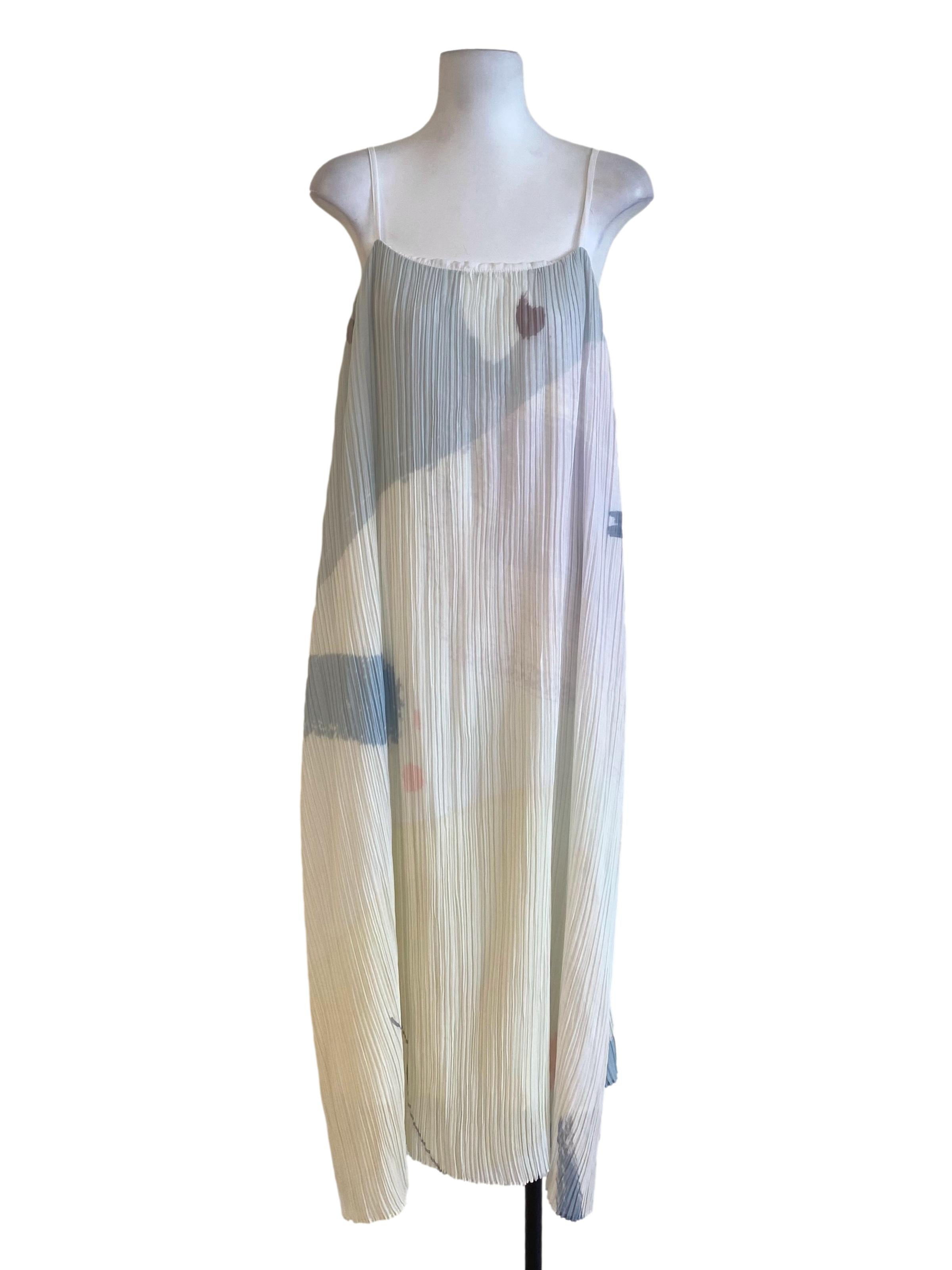 Cream White And Multicolored Printed Dress TWL