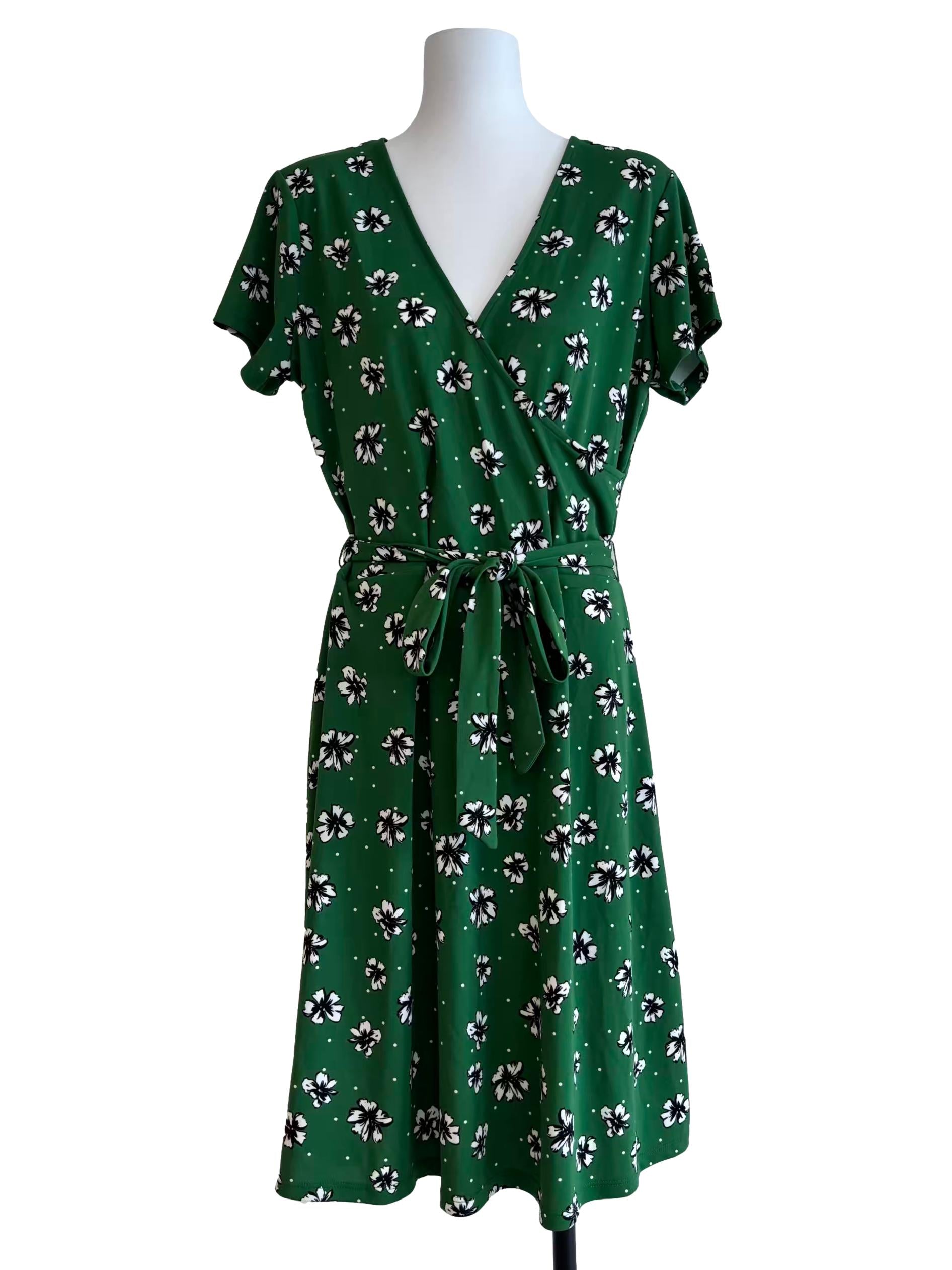 Amazon Green Flower And Dots Perfect Wrap Dress CSN