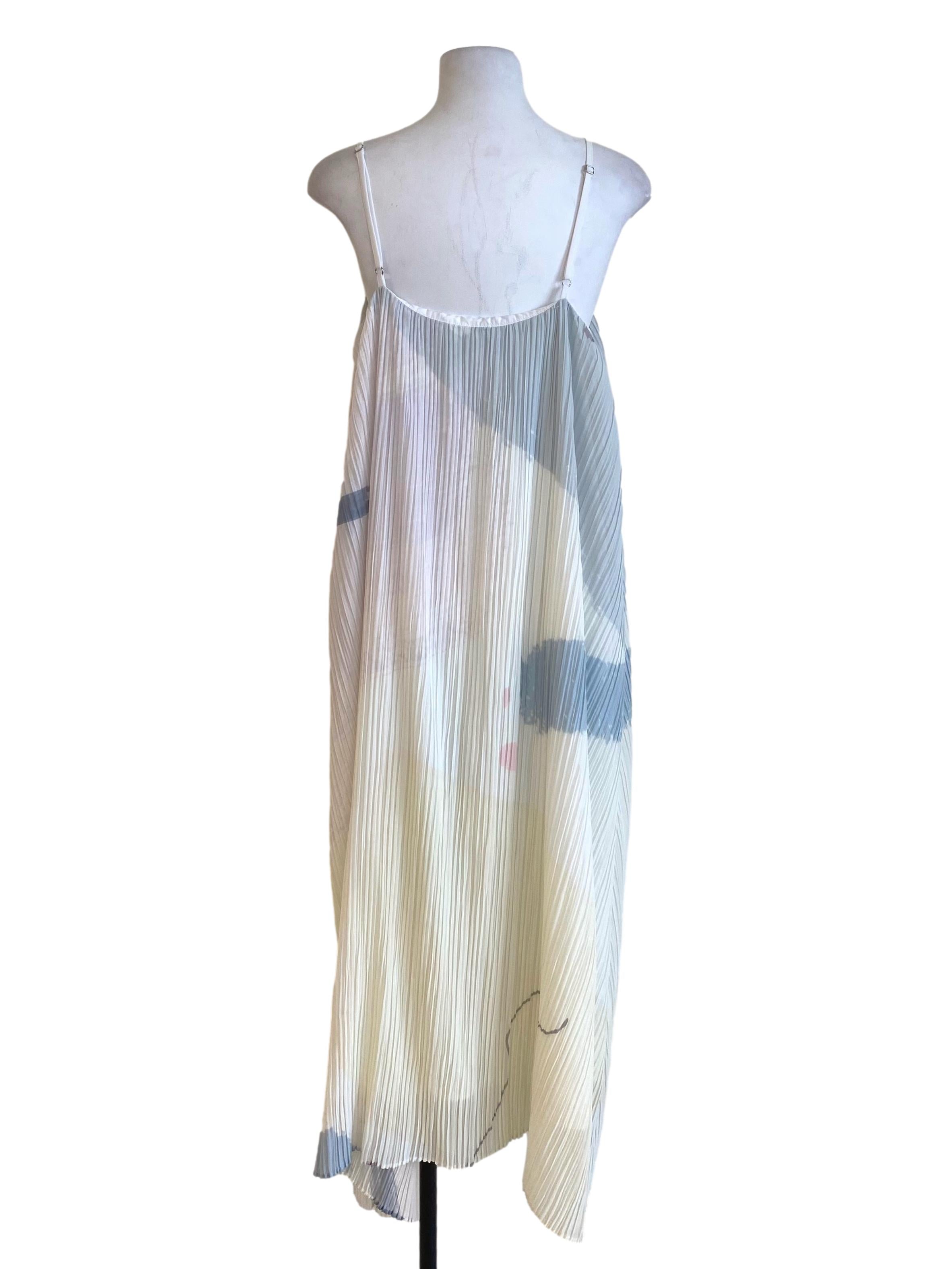 Cream White And Multicolored Printed Dress TWL