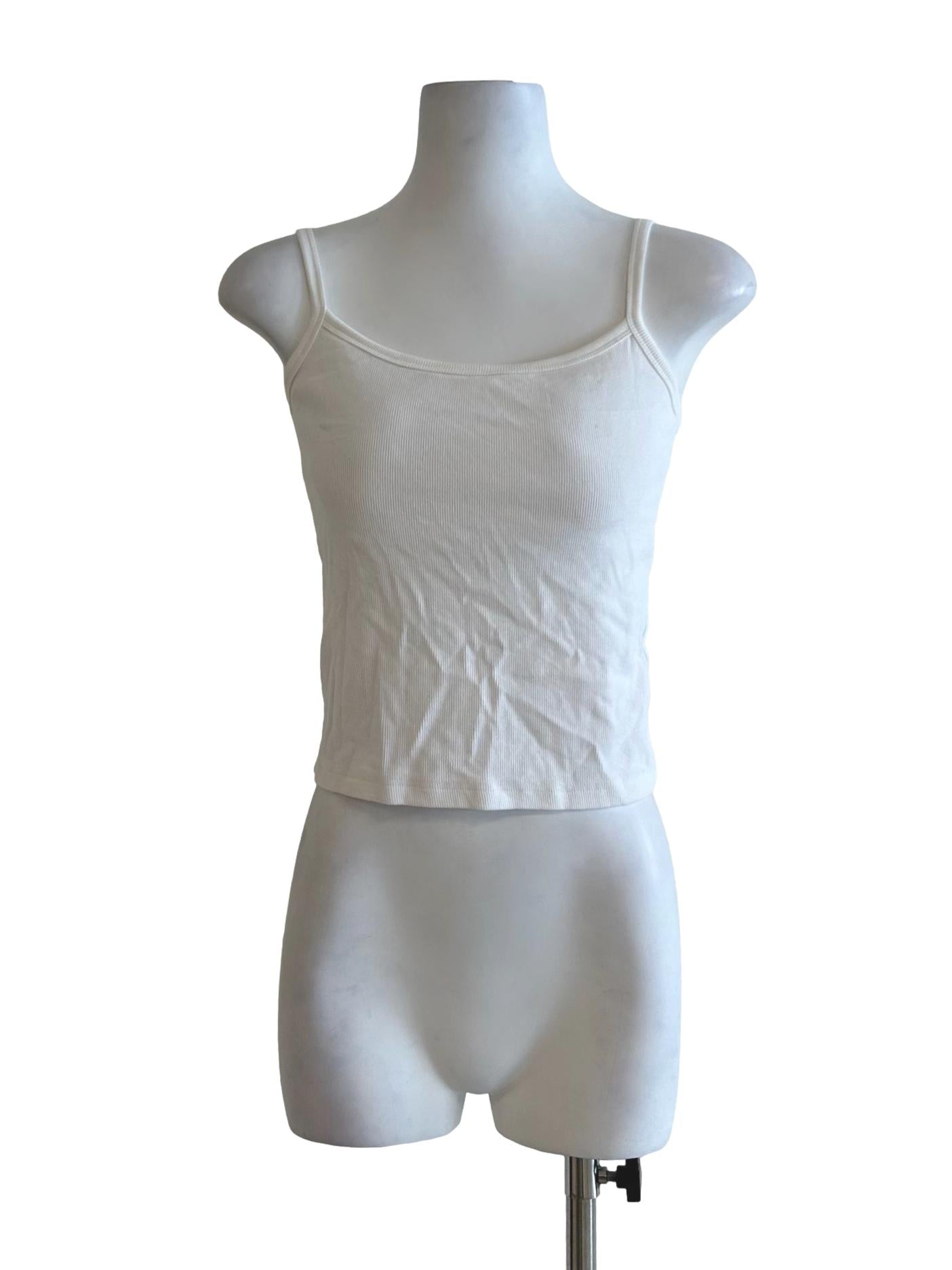 Daisy White Ribbed Top