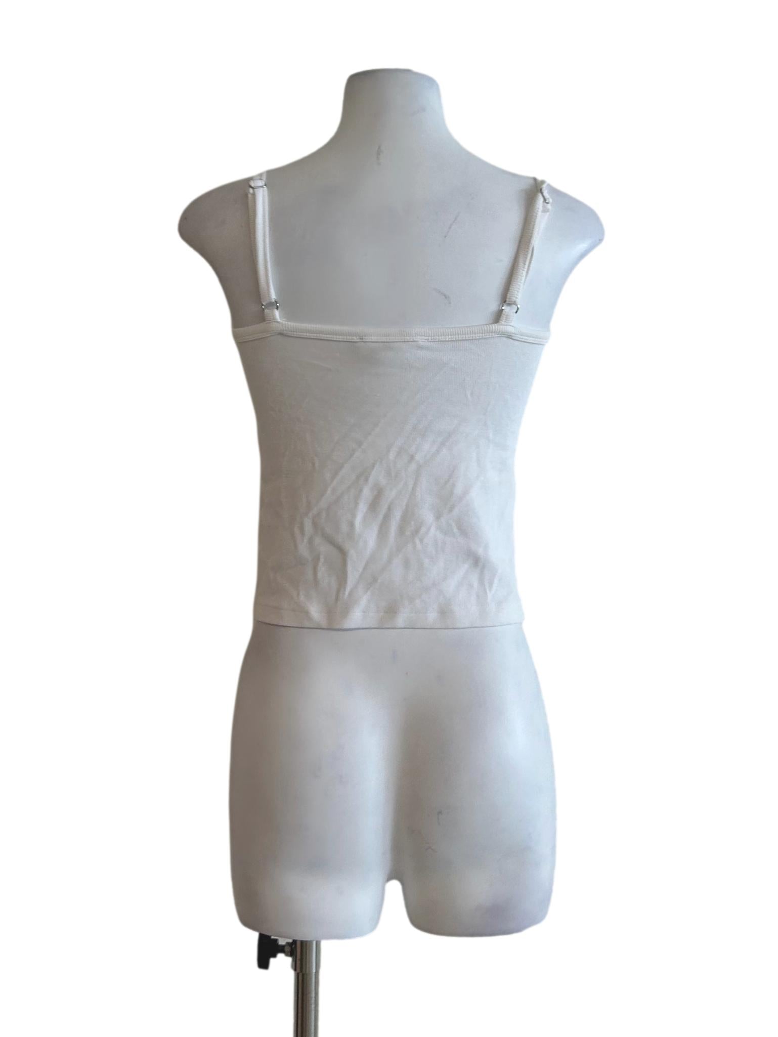 Daisy White Ribbed Top