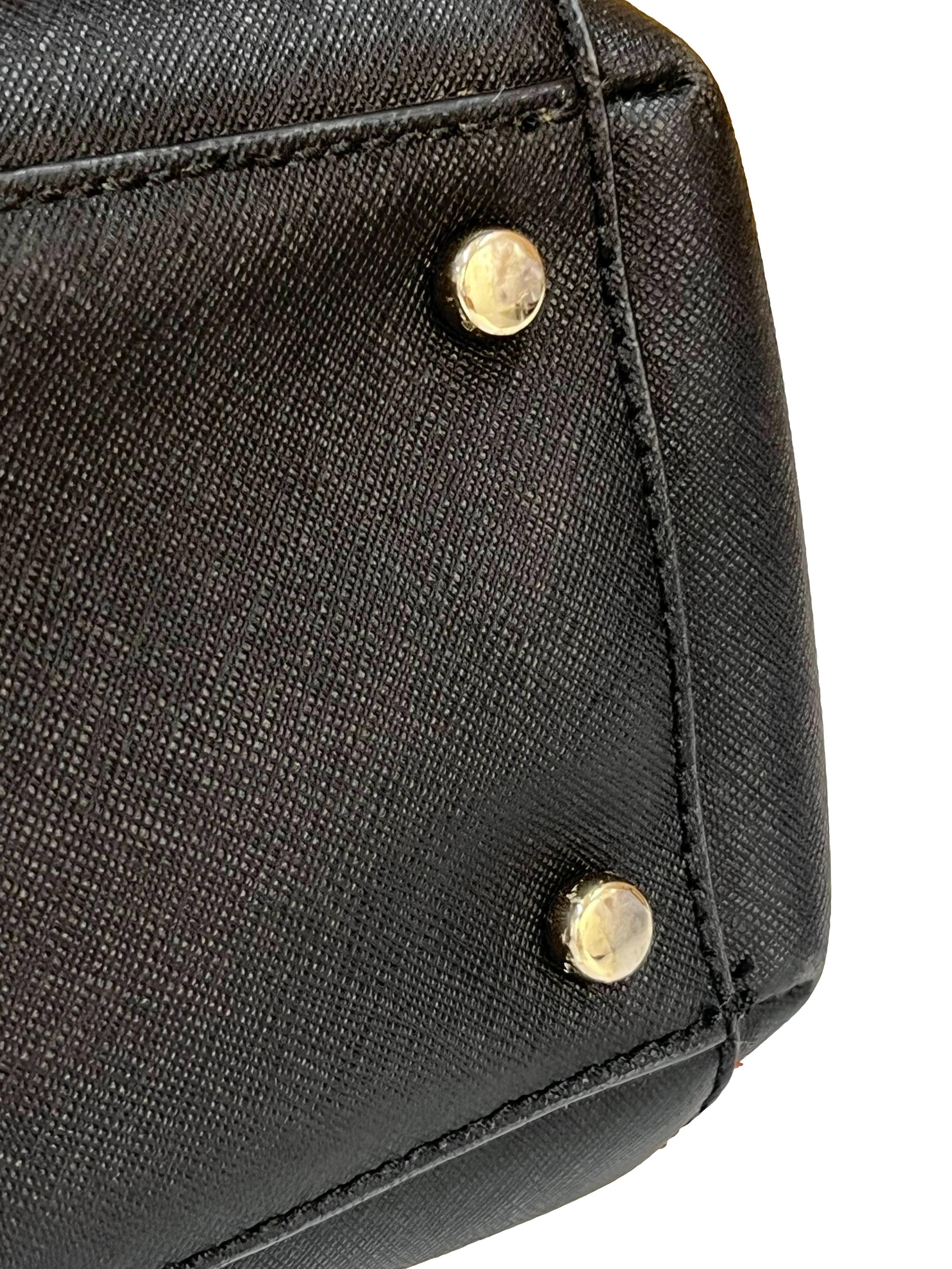 Black Leather Two Way Tote Bag CSN