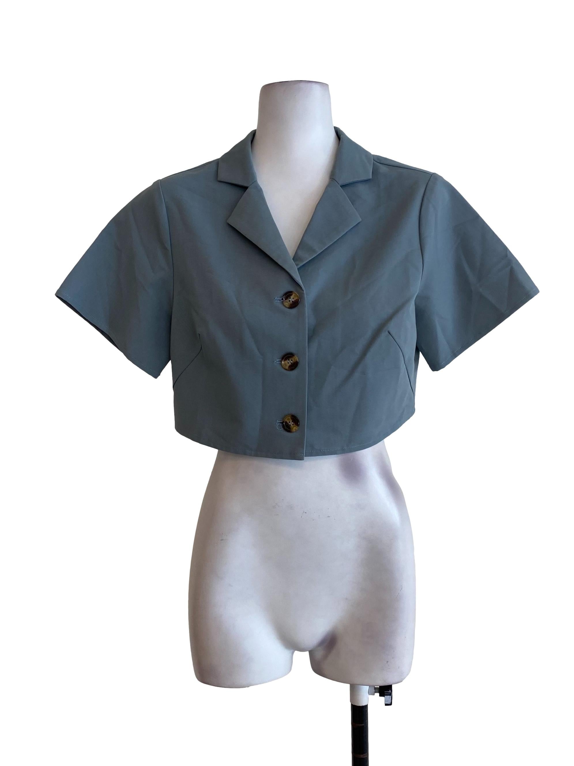 Dark Pistachio Cropped Jacket