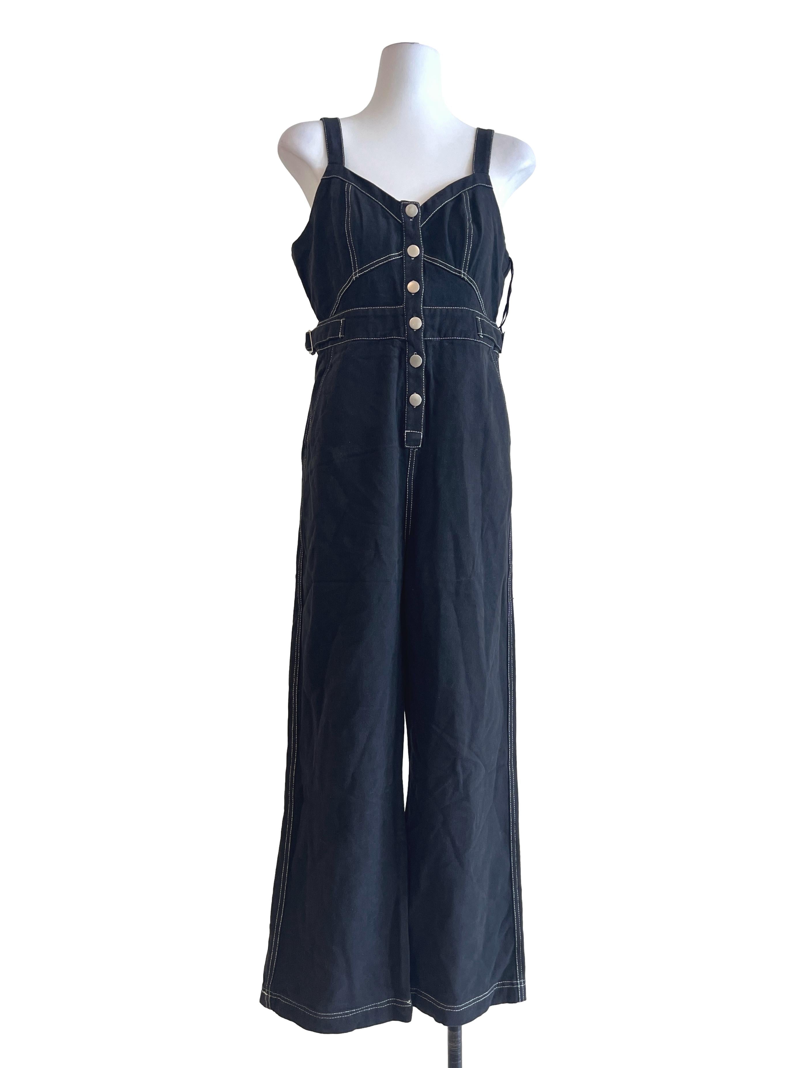 Jade Black Sweetheart Overall