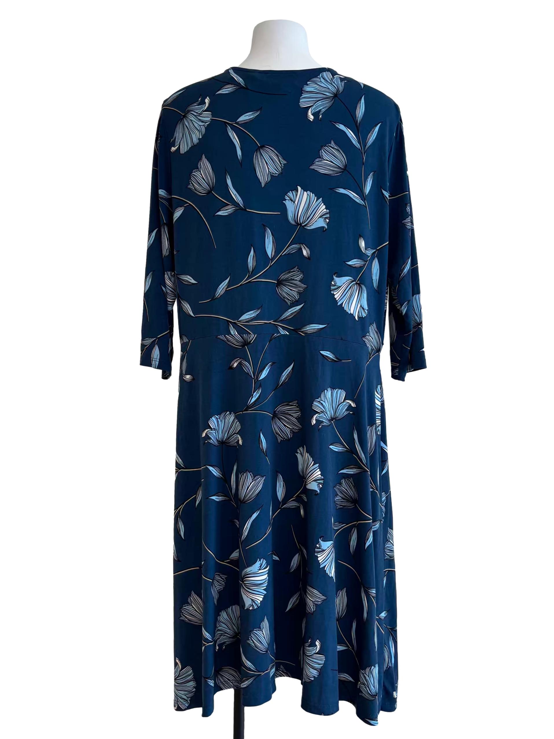 Geo Border Blue Perfect Wrap Dress CSN