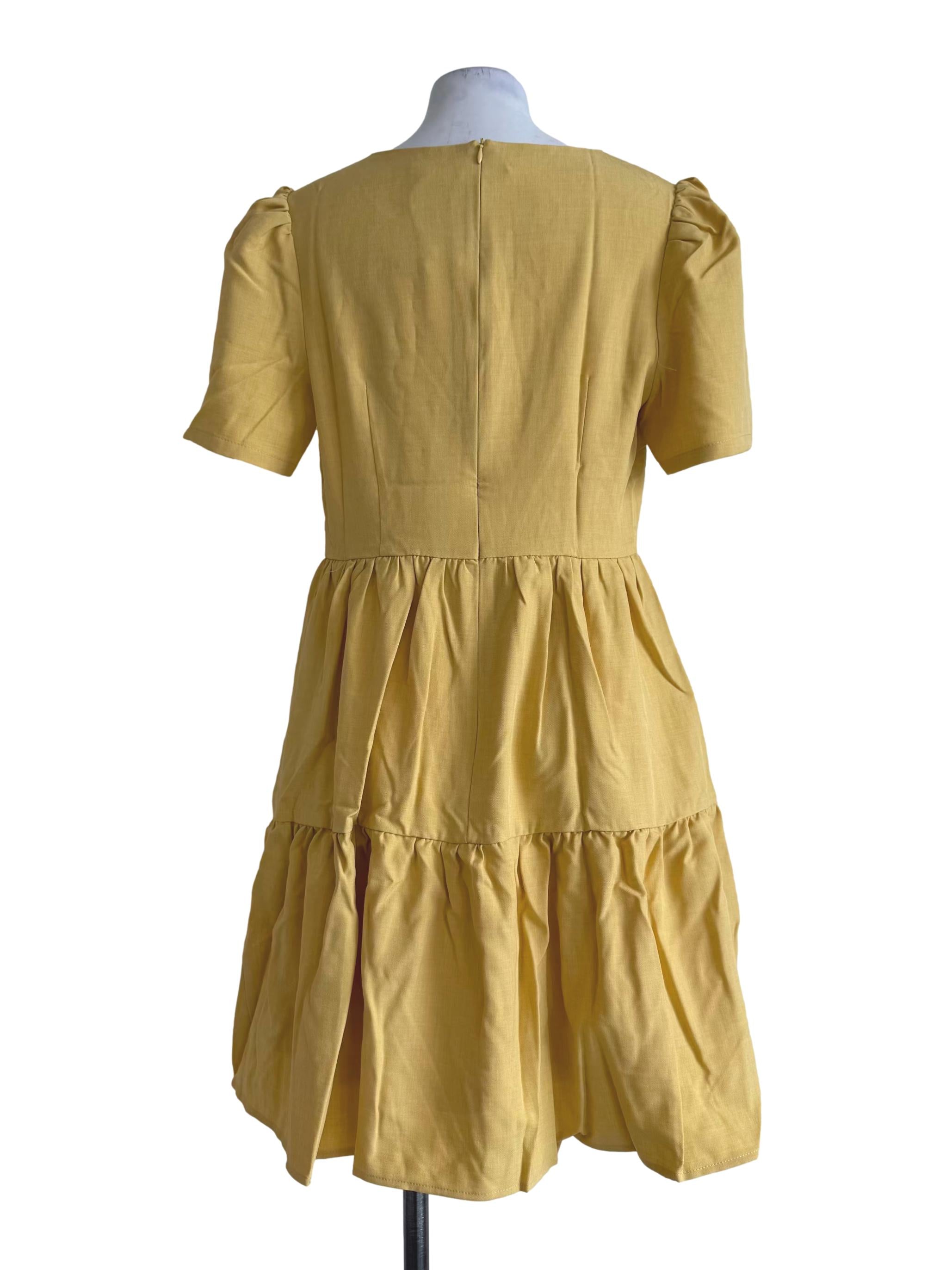 Marigold Balloon Sleeve Dress