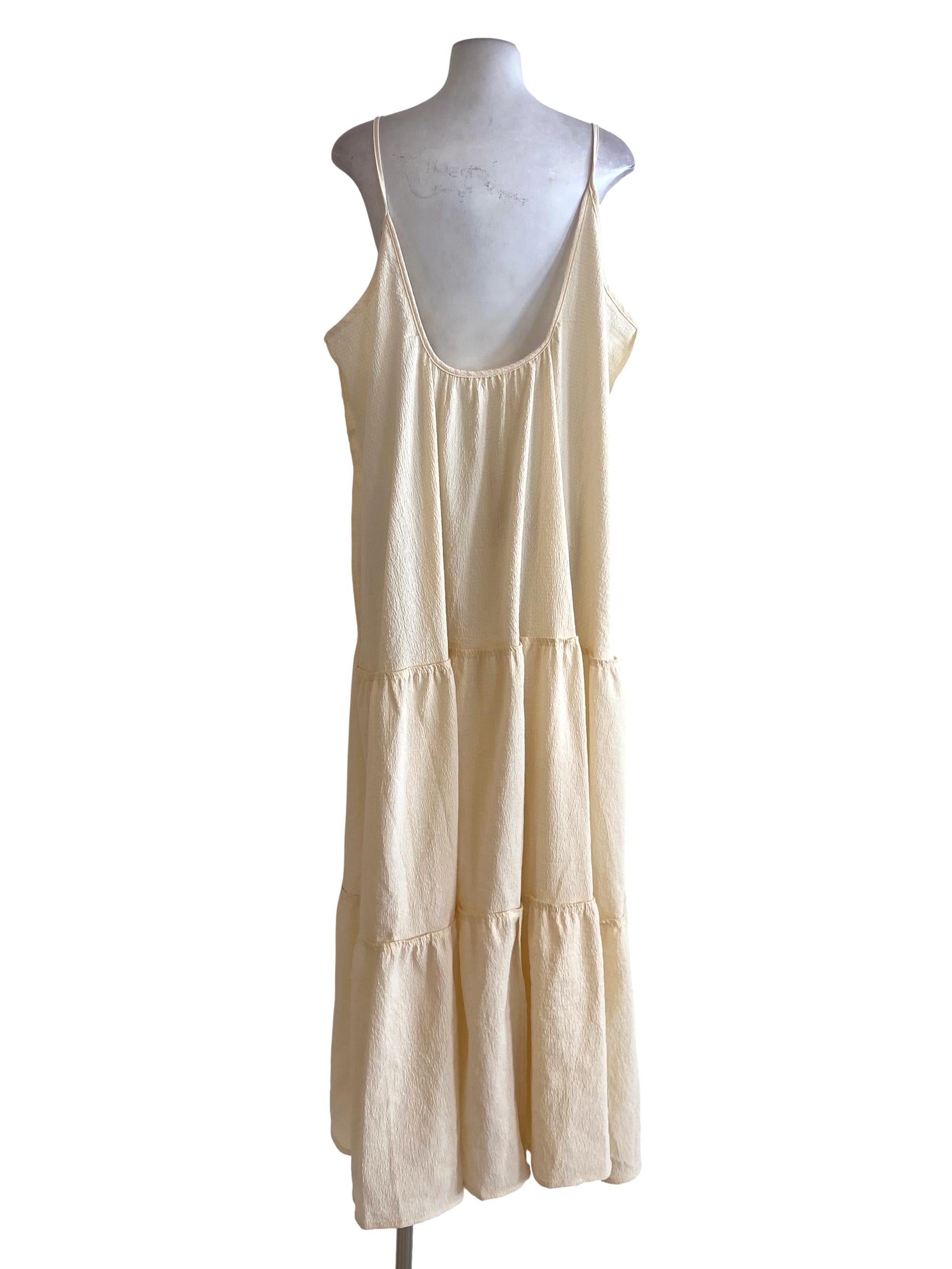 Egg Shell Sleeveless Tweed Layered Dress