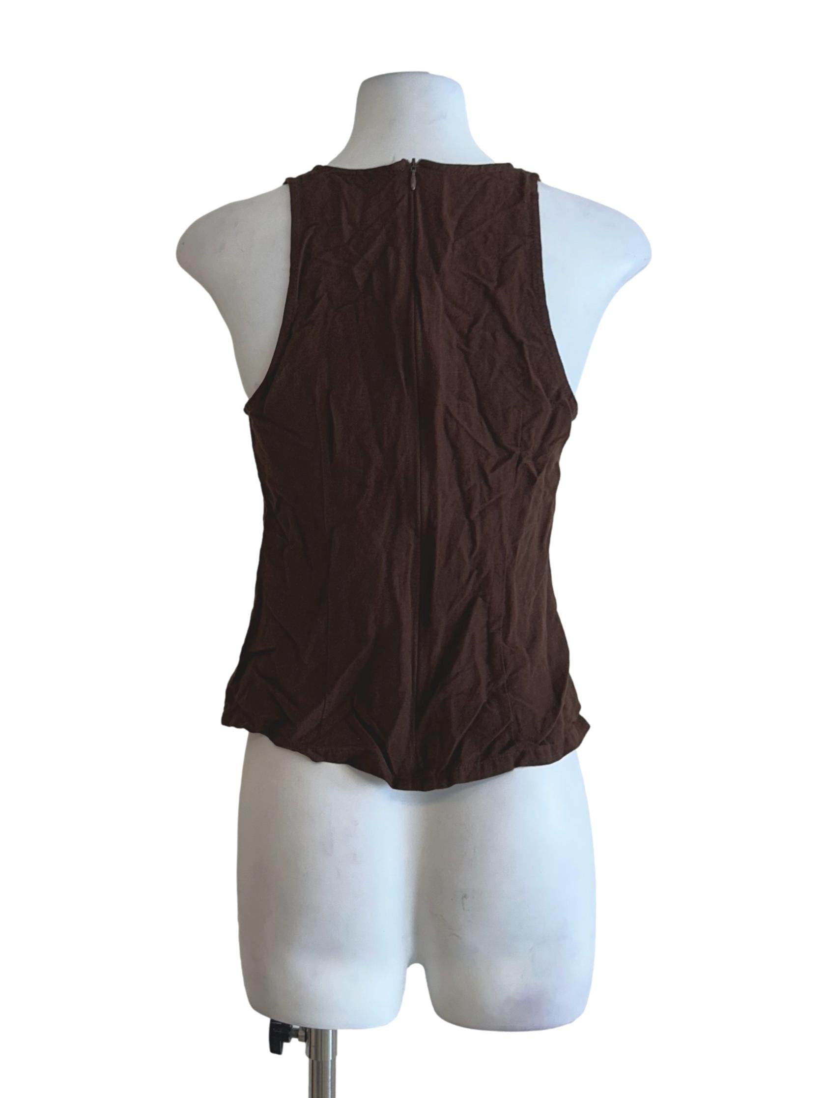 Pecan Brown V-Neckline Top