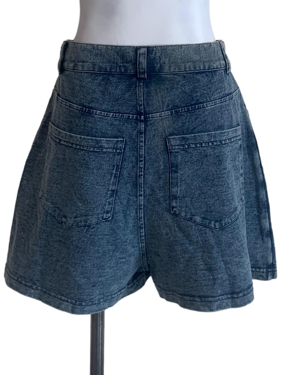 Denim Blue Buttoned Skorts