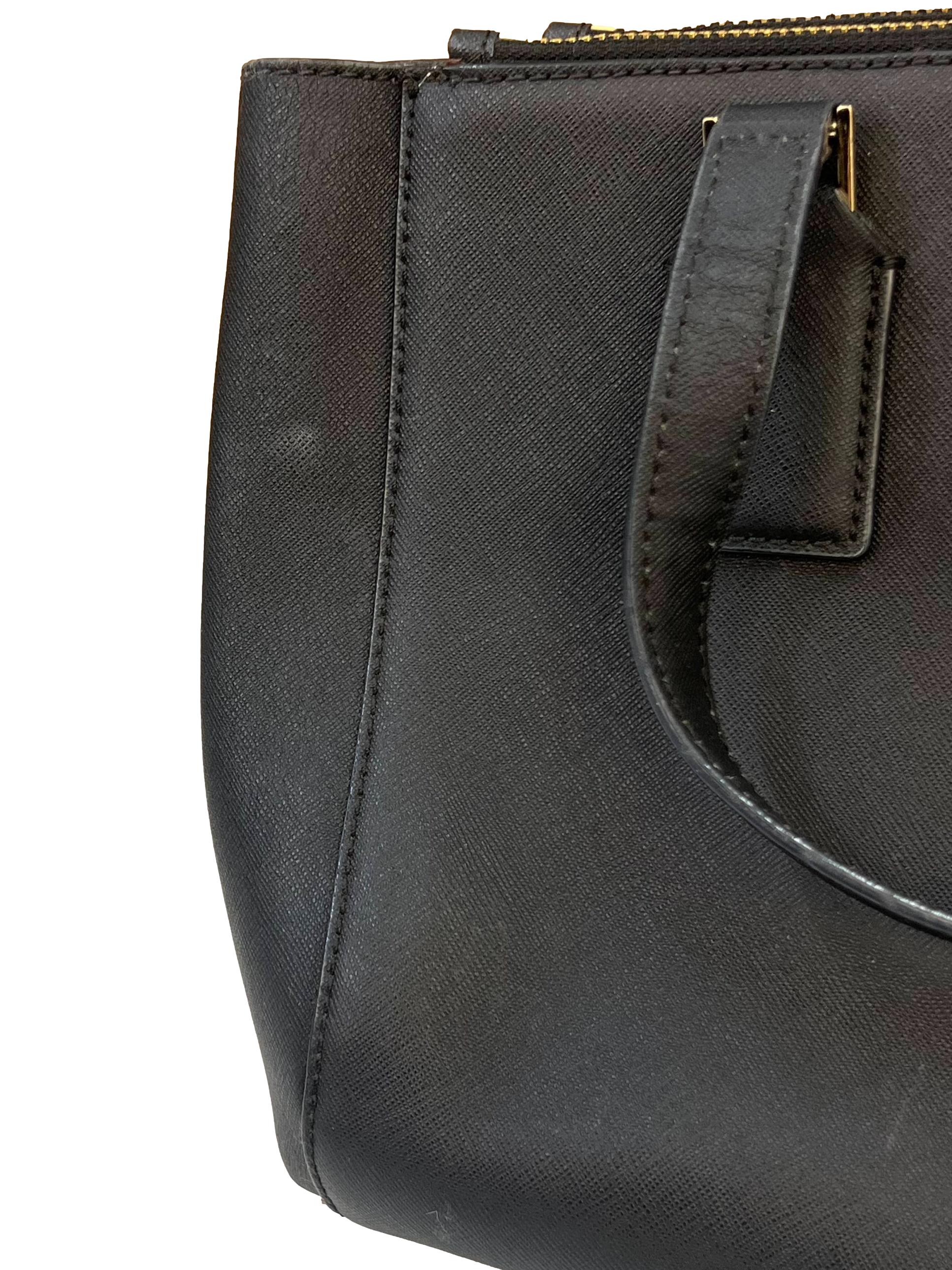 Black Leather Two Way Tote Bag CSN