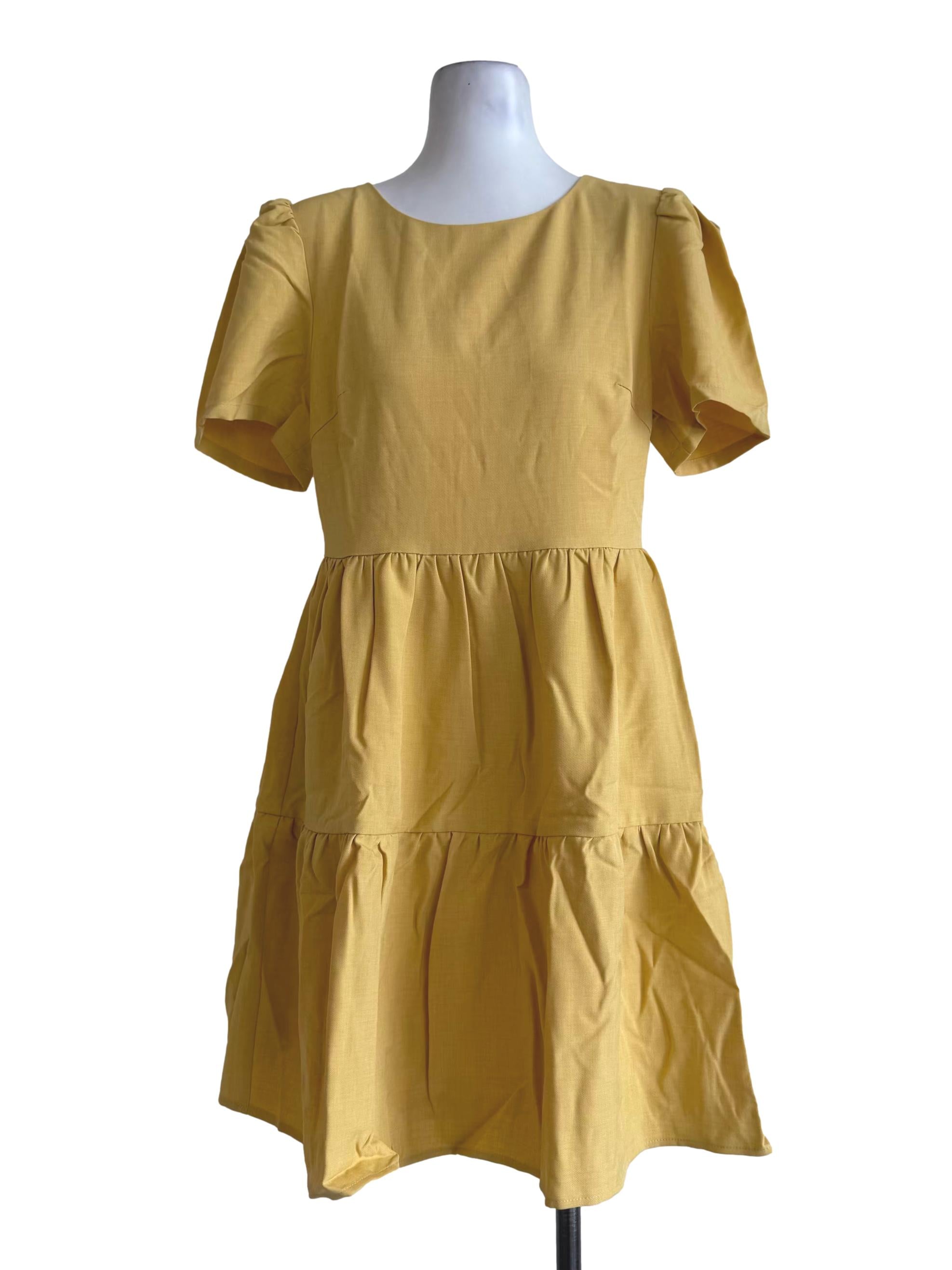 Marigold Balloon Sleeve Dress