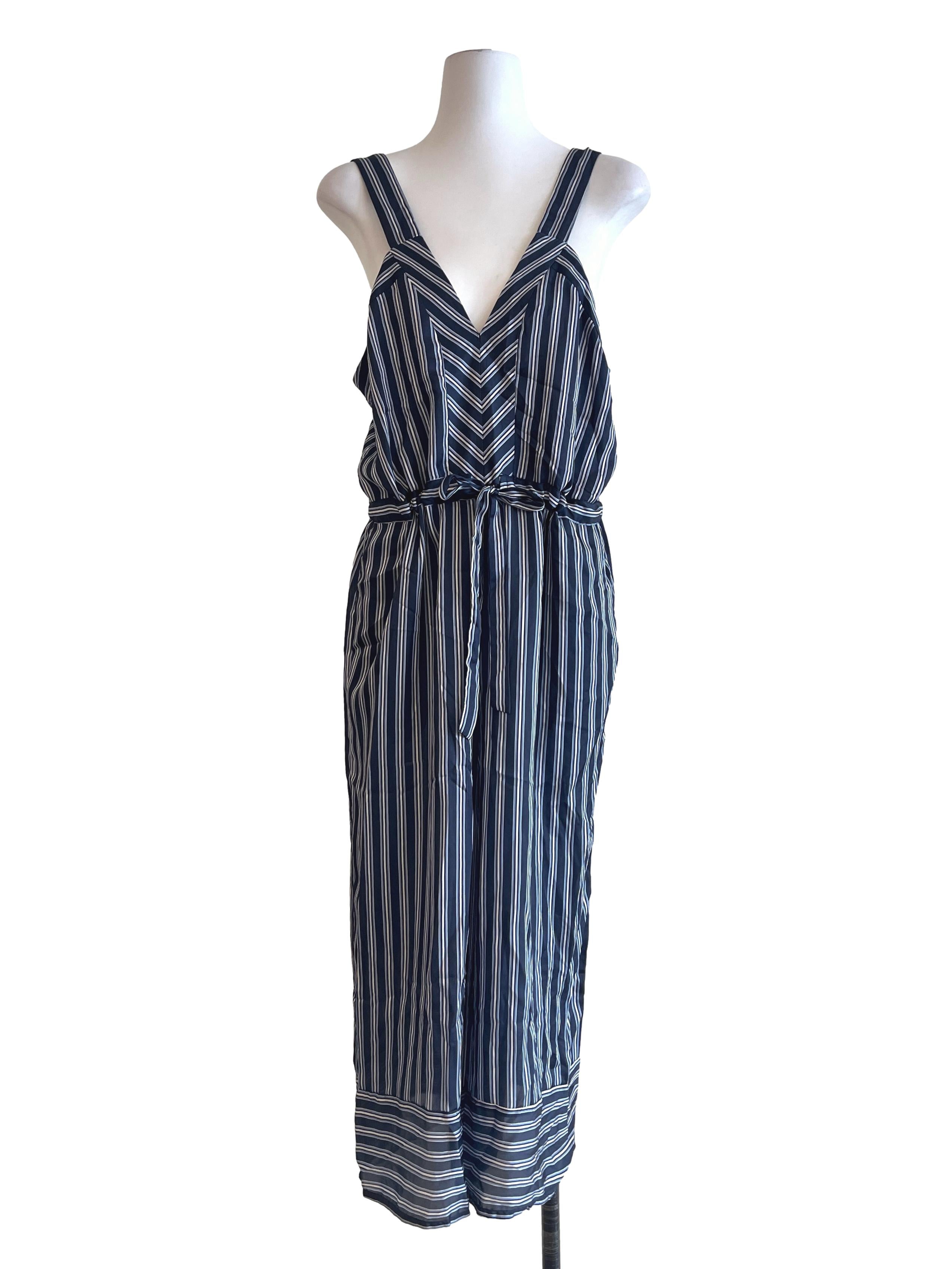 Denim Blue V-Neck Jumpsuit