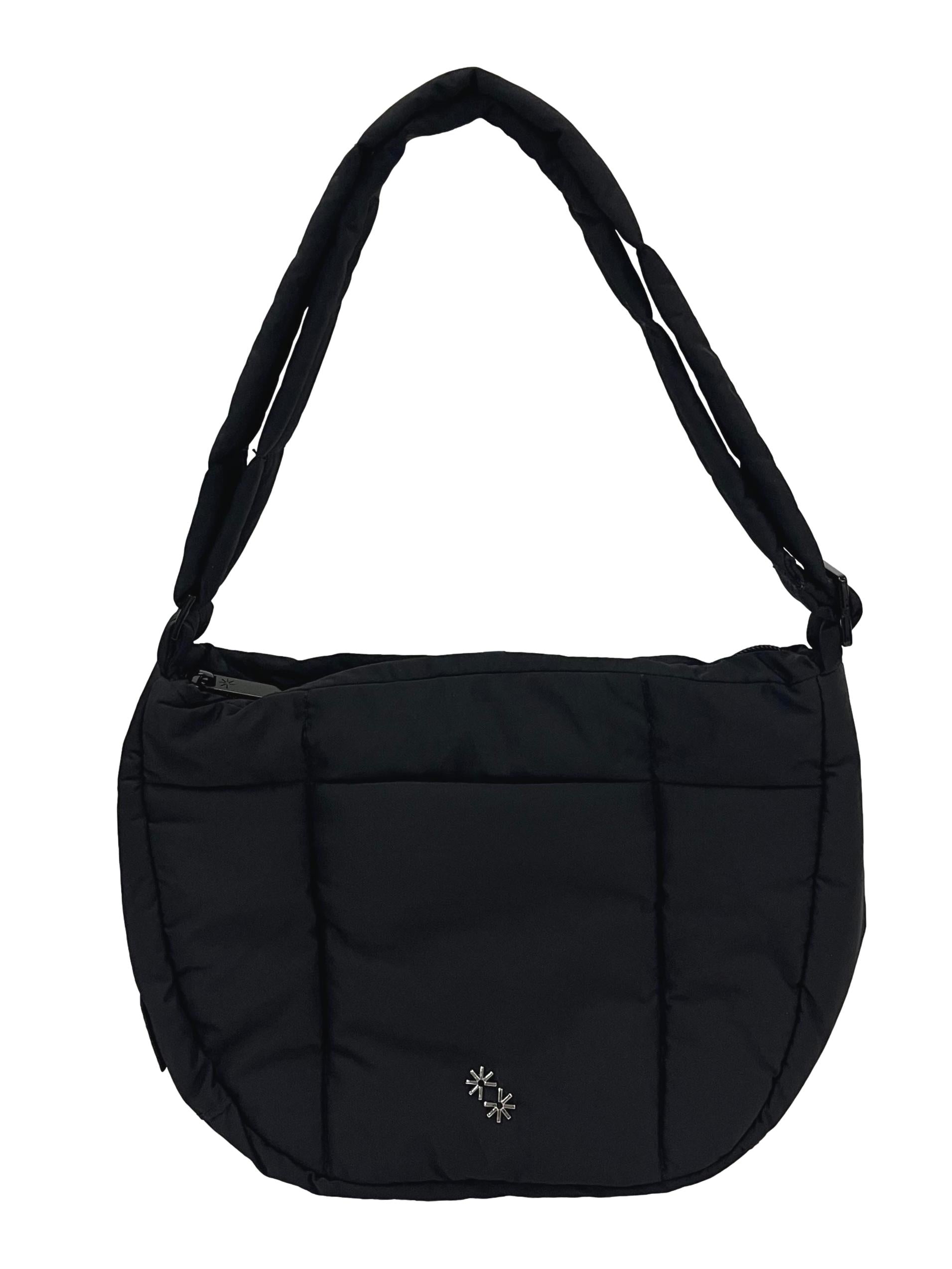 Black Quilted Puffer Shoulder Bag