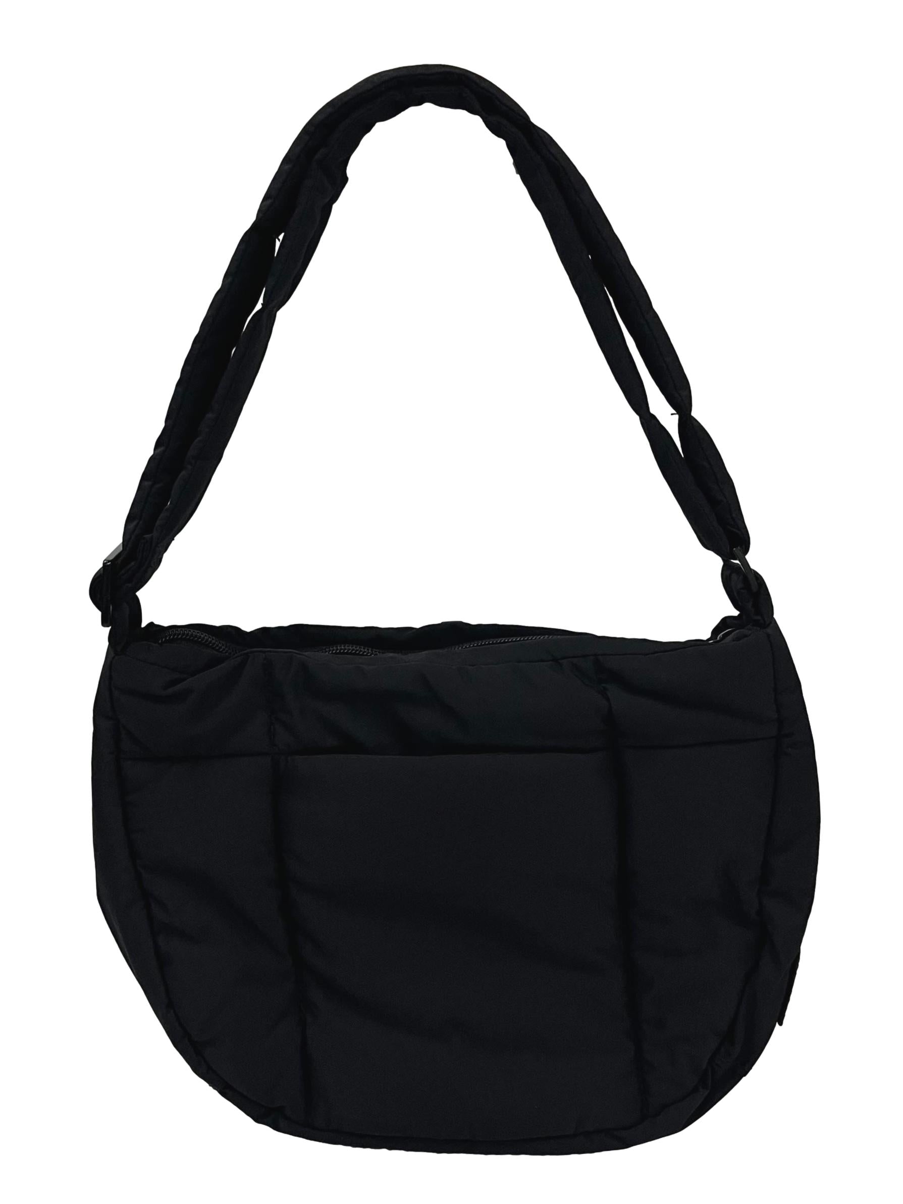 Black Quilted Puffer Shoulder Bag