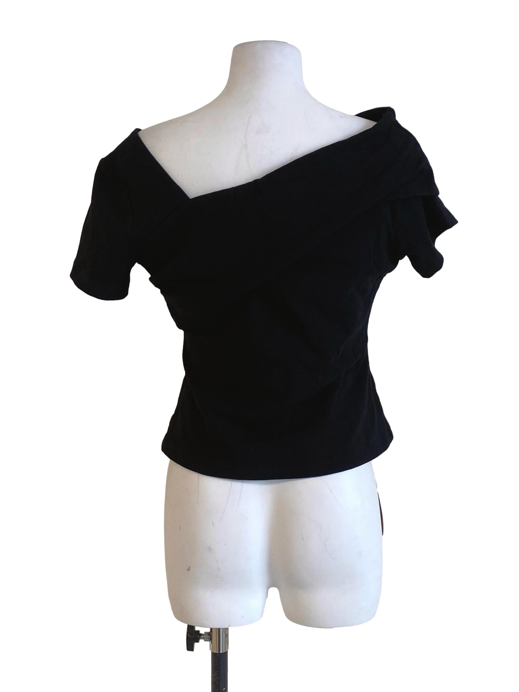 Ebony Black Half Shoulder Shirt