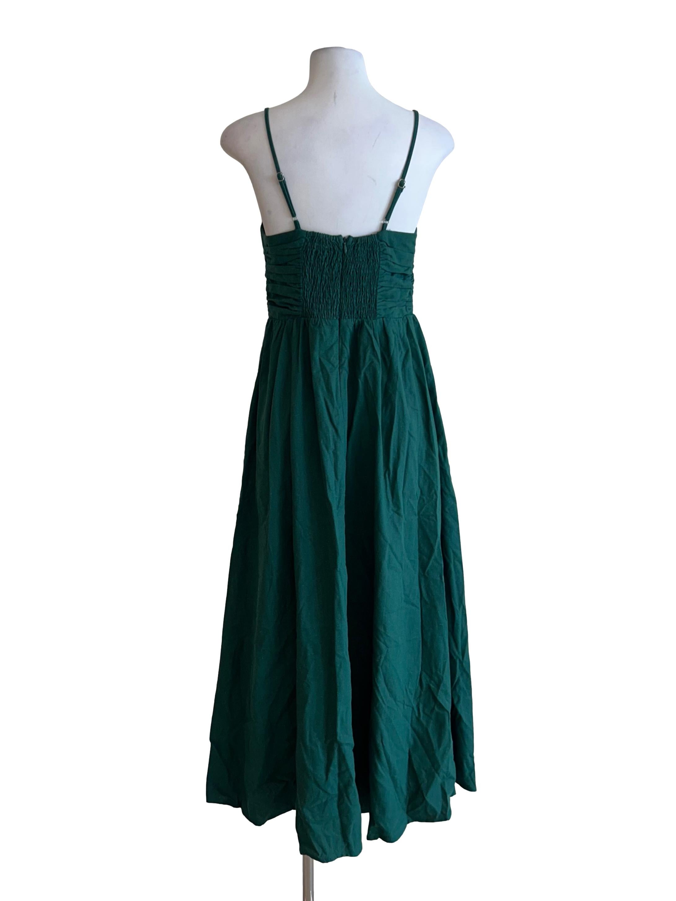 Emerald Green Pleated Dress
