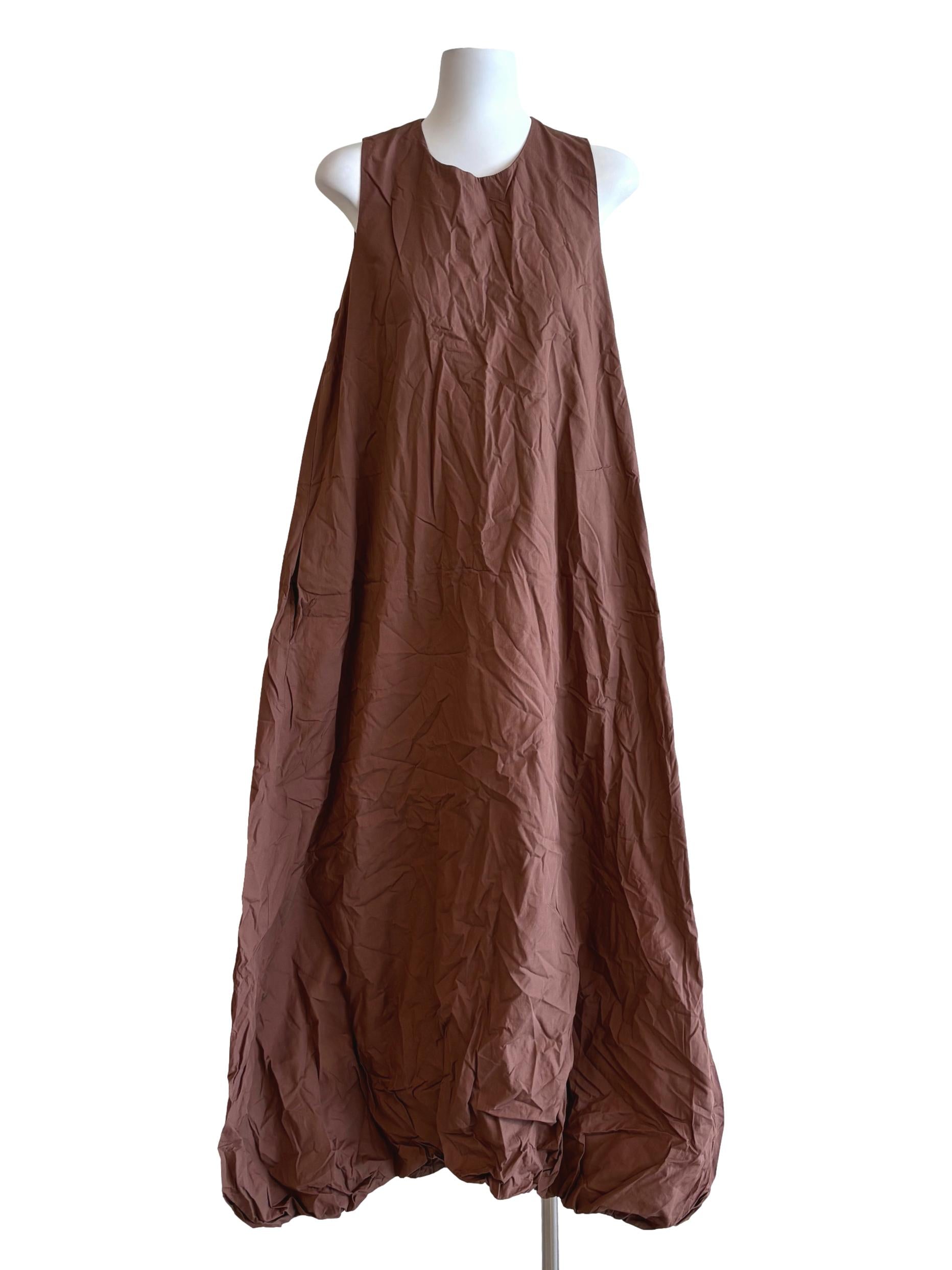 Clay Brown Cotton Bubble Dress