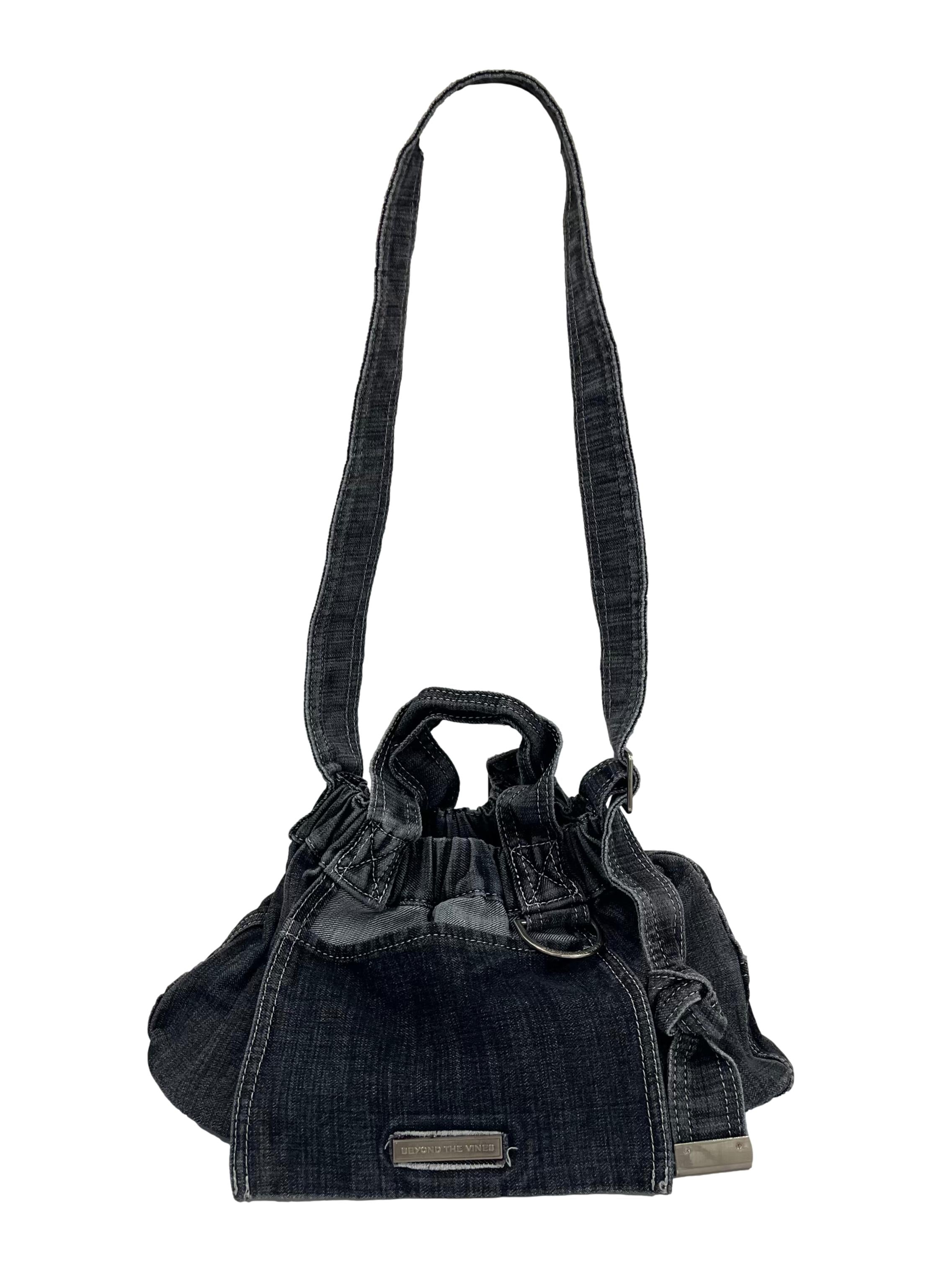 Dark Grey Denim Dumpling Bag