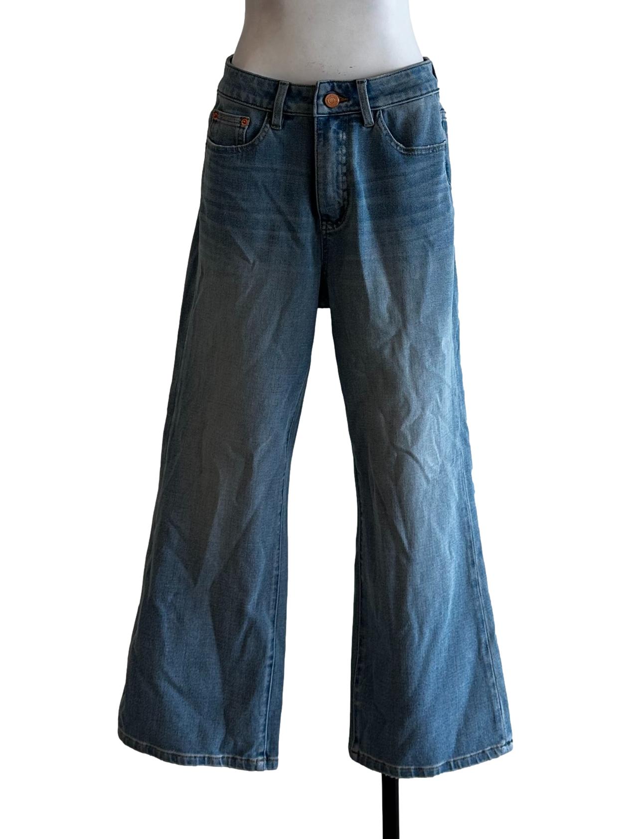 Light Blue Denim Wide Leg Jeans