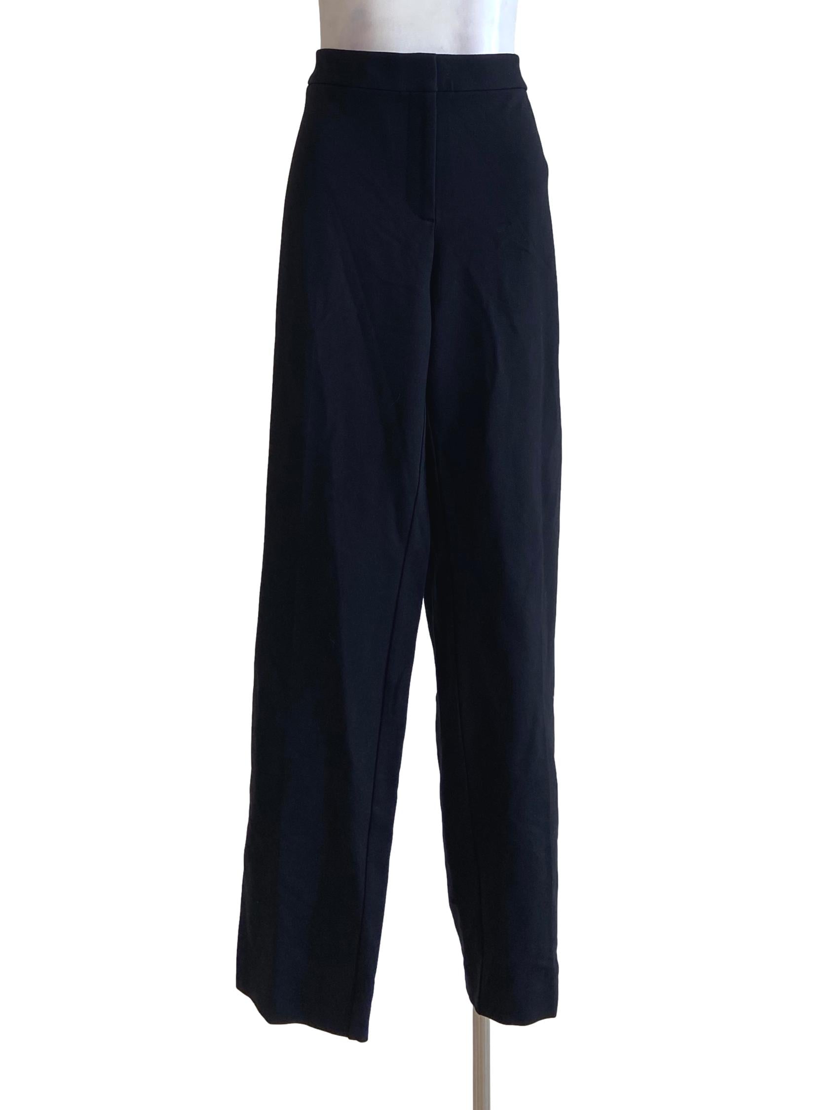 Black Pegged Twill Pants