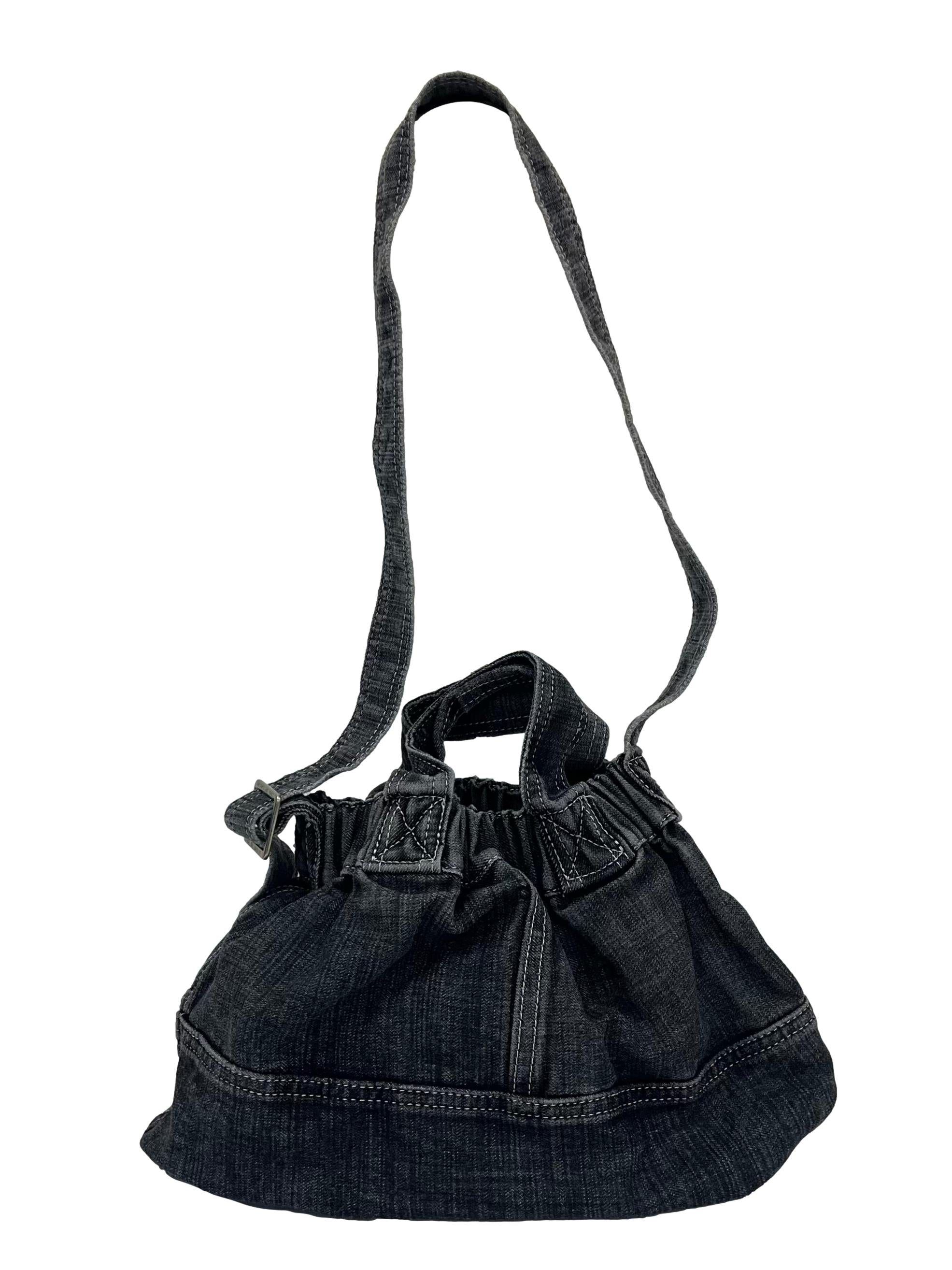 Dark Grey Denim Dumpling Bag