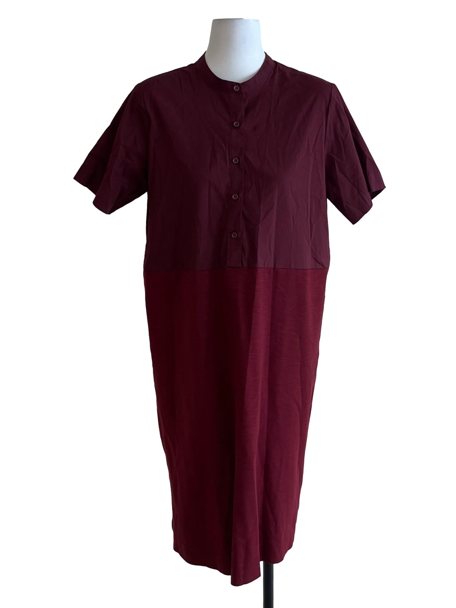 Wine Red Jewel Neckline Empire Dress