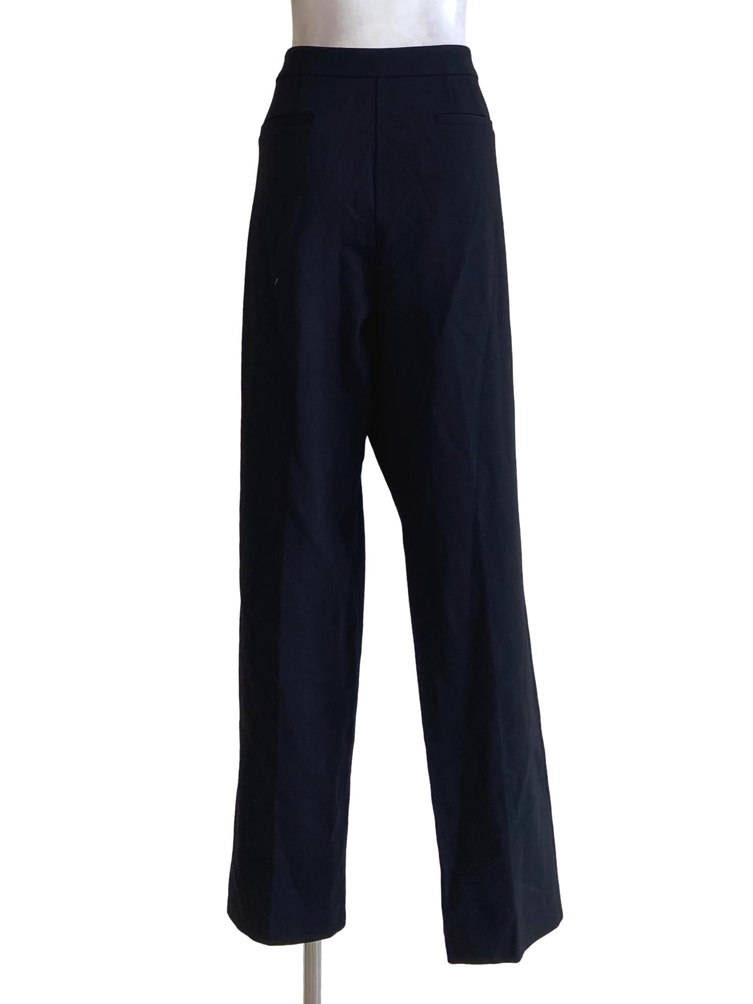 Black Pegged Twill Pants