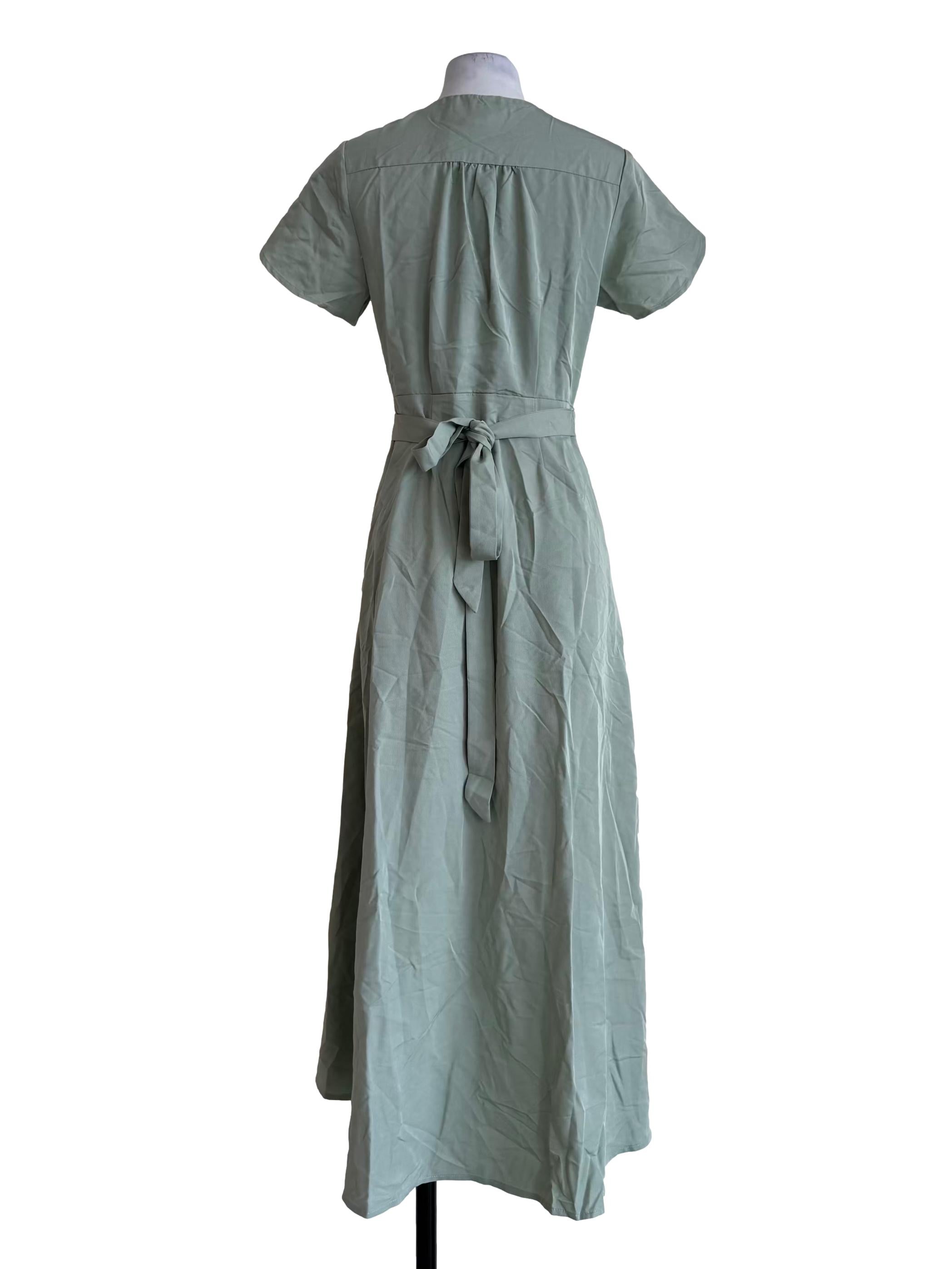 Laurel Green Overlap Wrap Dress