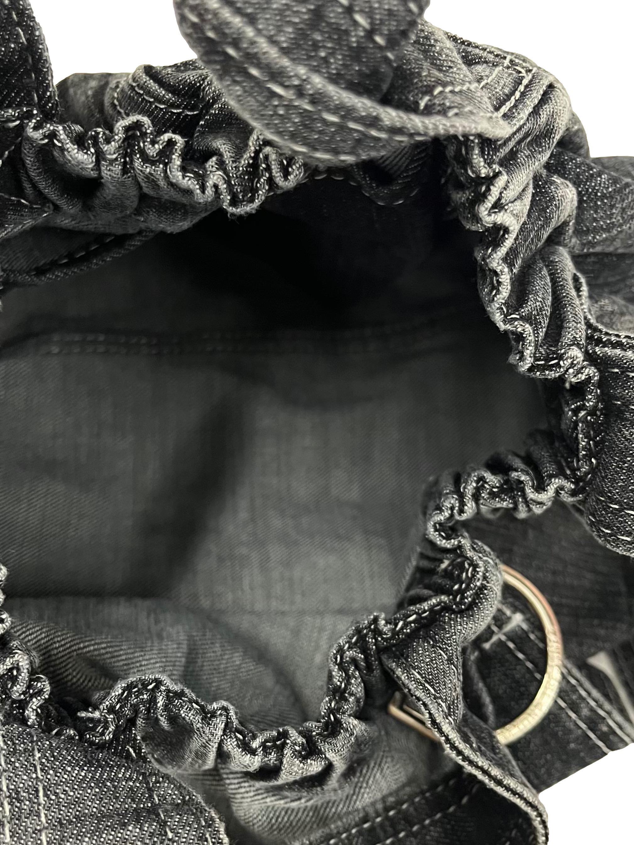 Dark Grey Denim Dumpling Bag