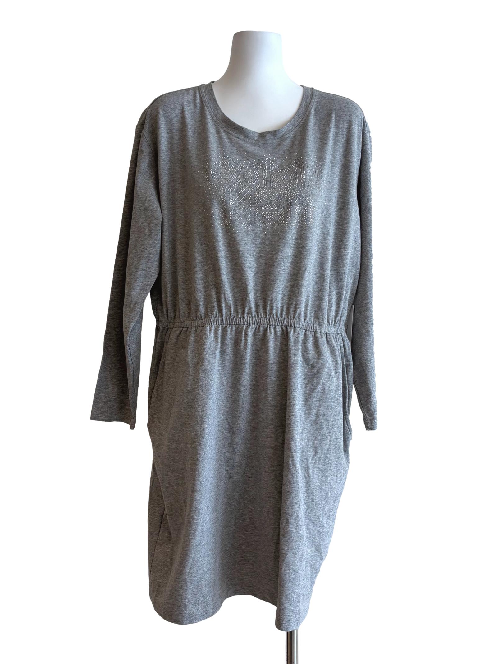 Storm Grey Long Sleeve T-Shirt Dress