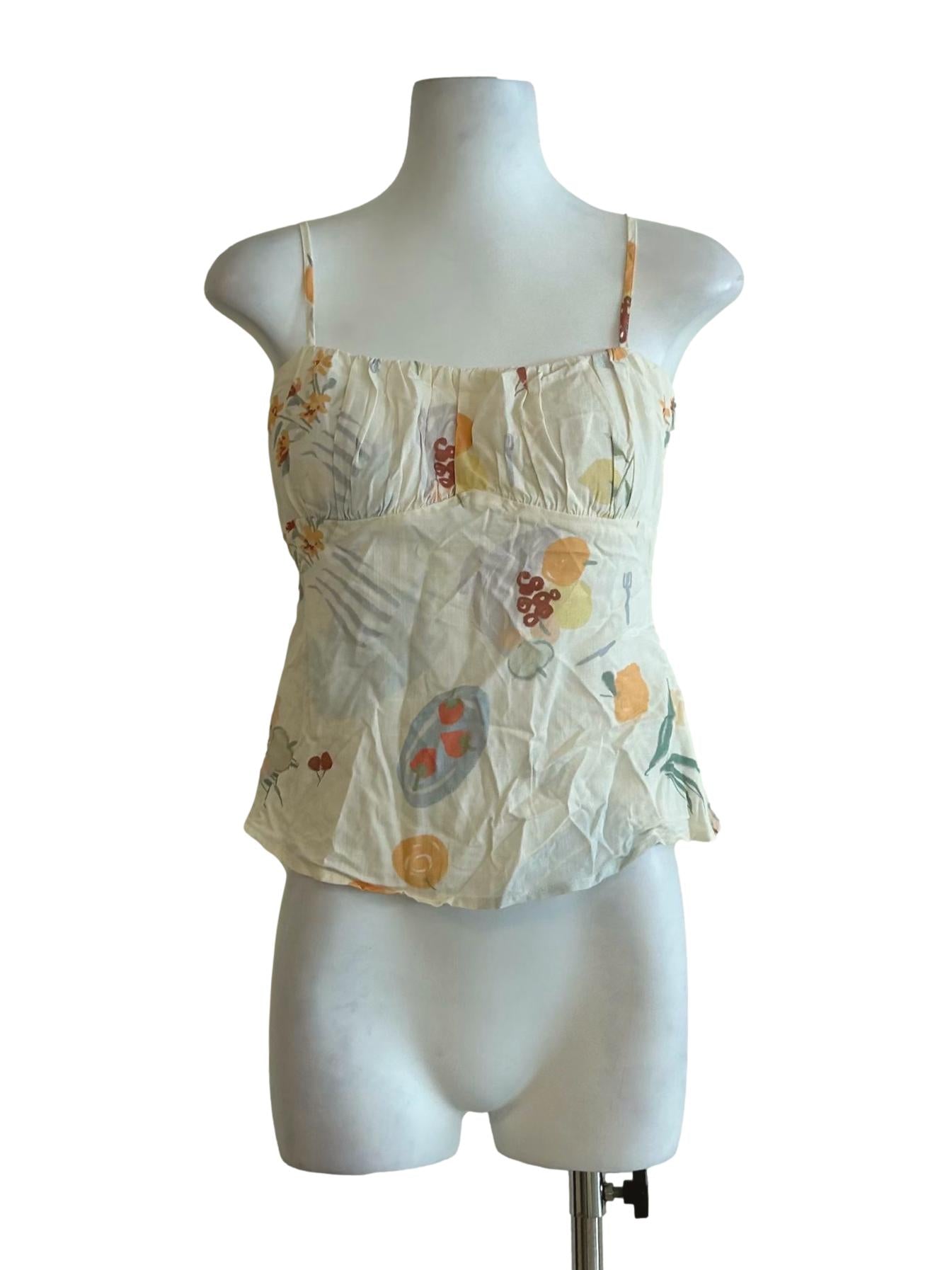Cream Floral Cami Top