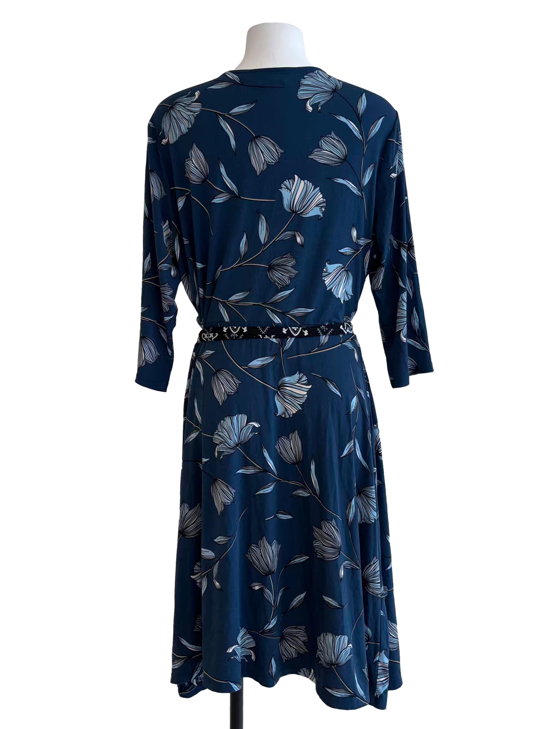 Blue Geo Border Perfect Wrap Dress CSN