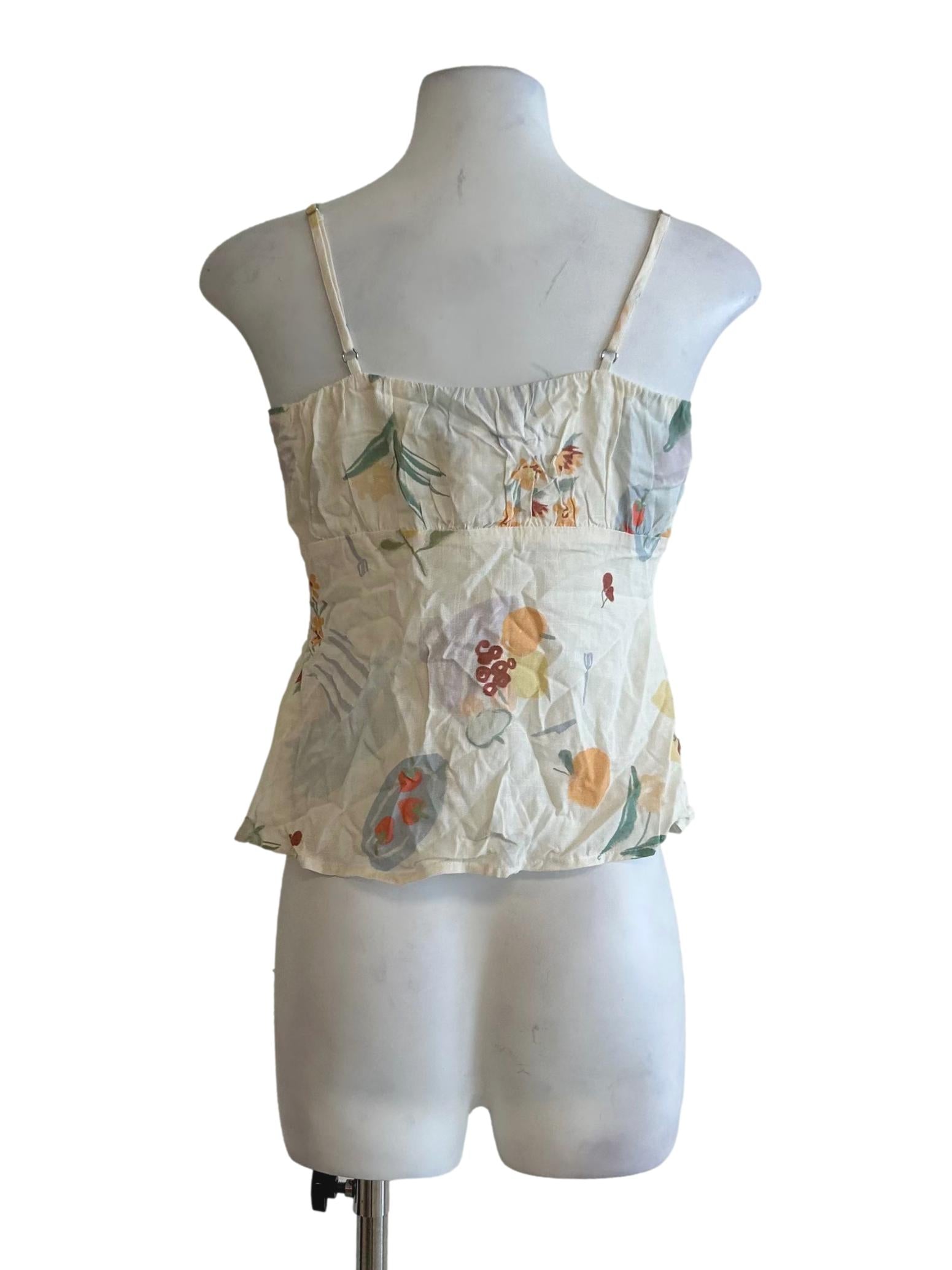 Cream Floral Cami Top