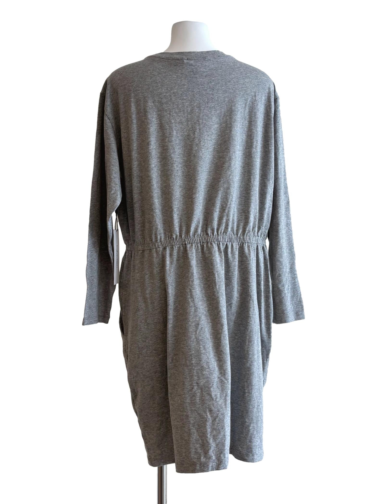 Storm Grey Long Sleeve T-Shirt Dress