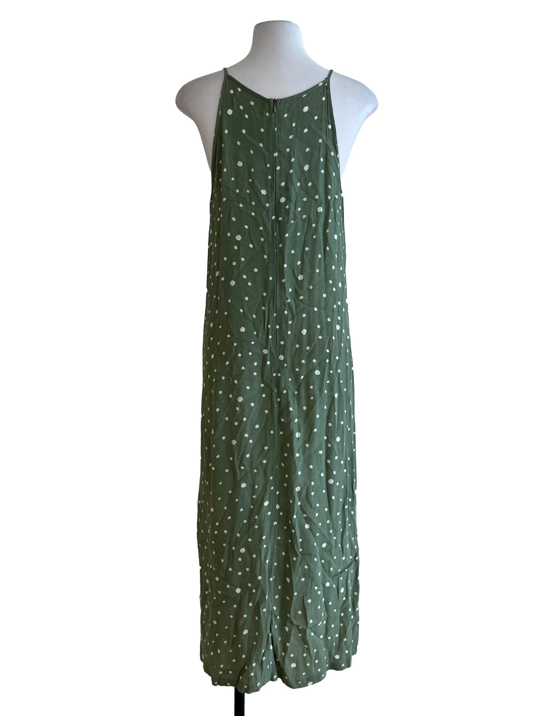Olive Green Polka Dot Shift Dress