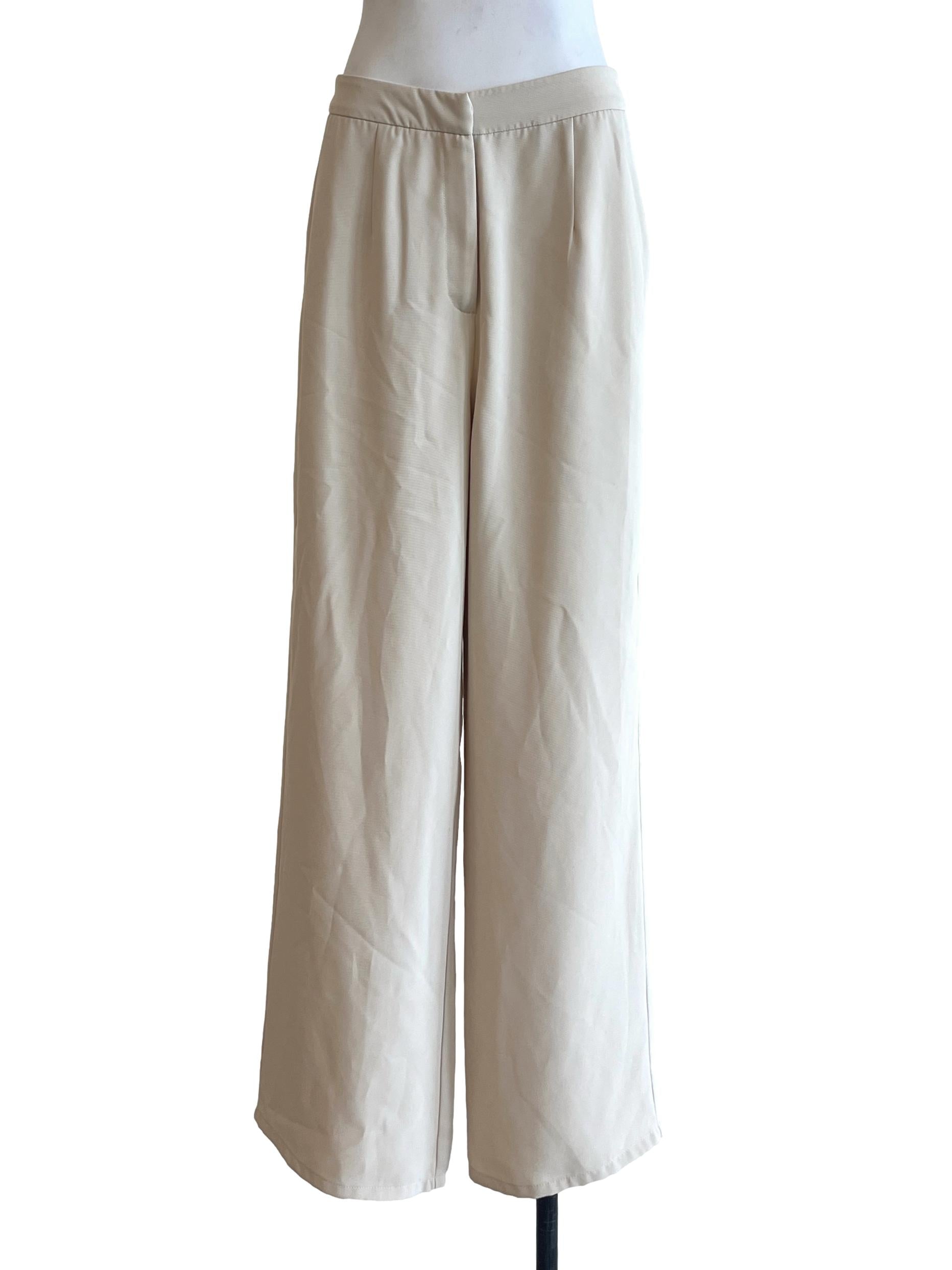 Cream White Wide Leg Pants OSN