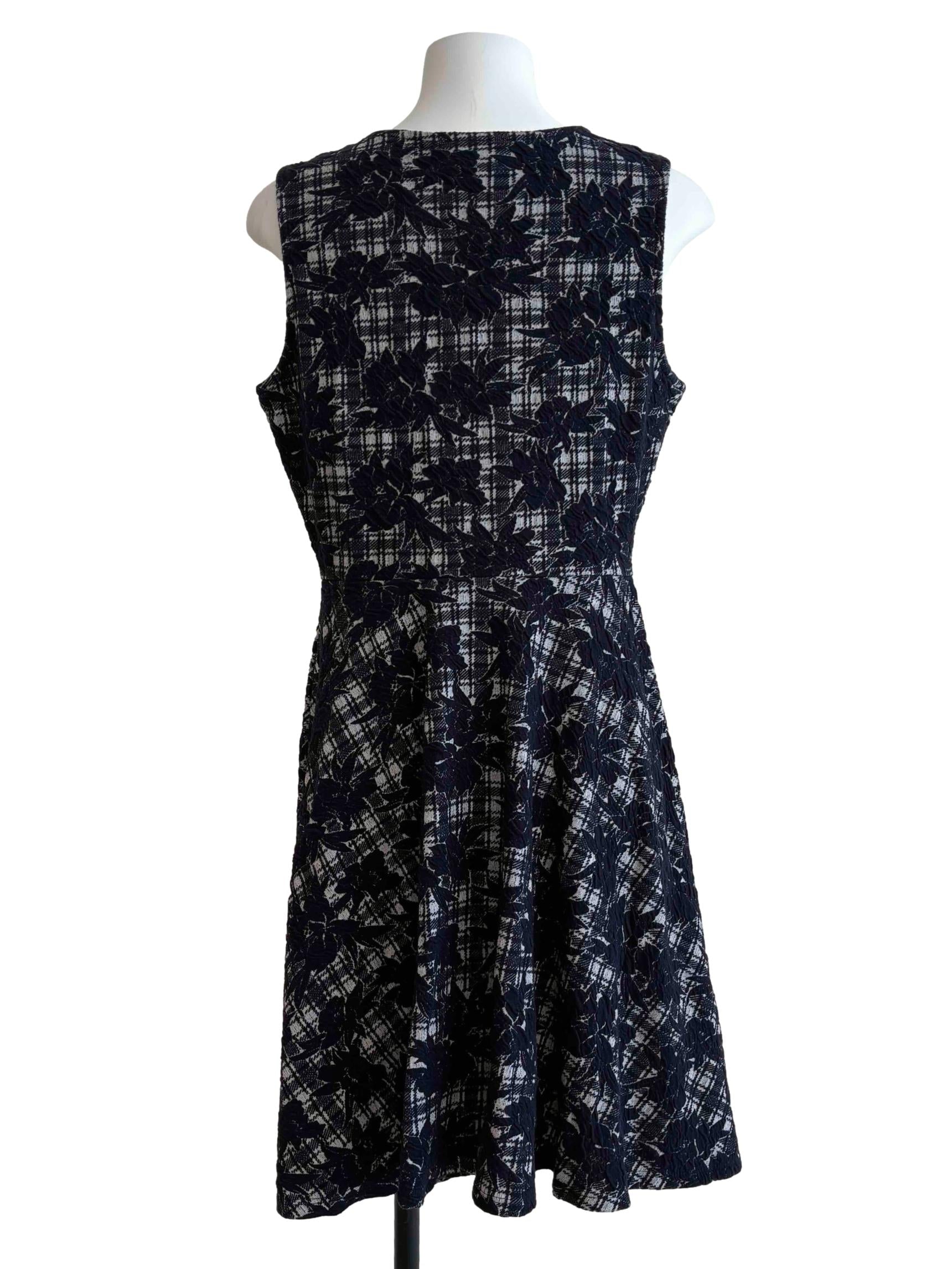 Blue Black Patterned Panel Dress CSN