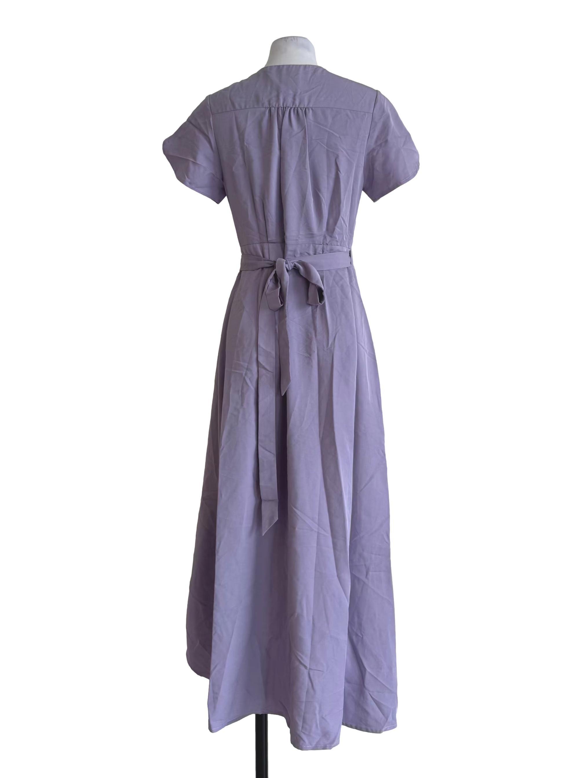 Lavender Overlap Wrap Dress