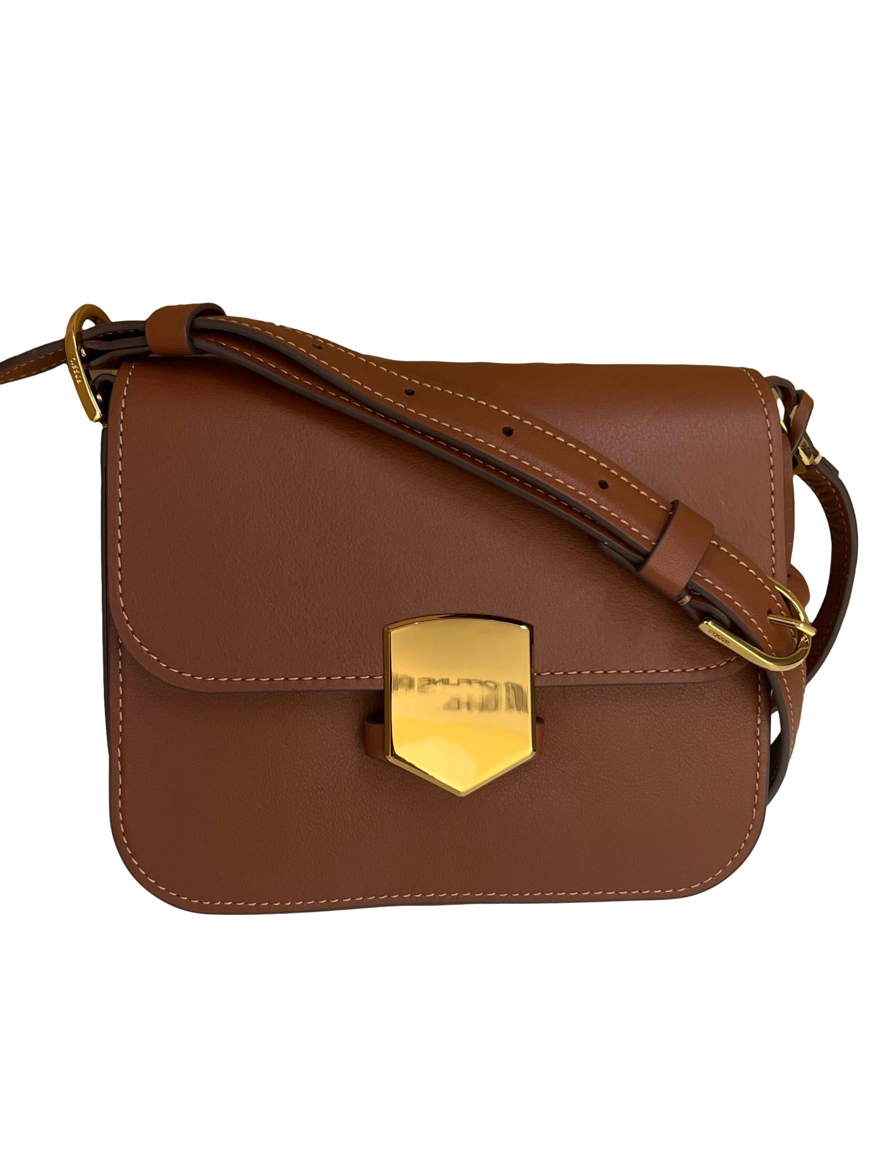 Brown Leather Lennox Flap Crossbody Bag CSN