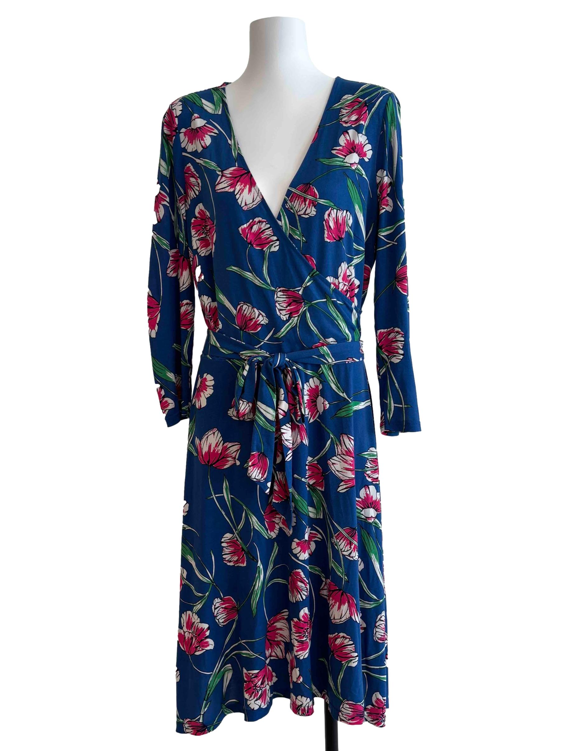 Blue Wild Tulips Perfect Wrap Dress CSN