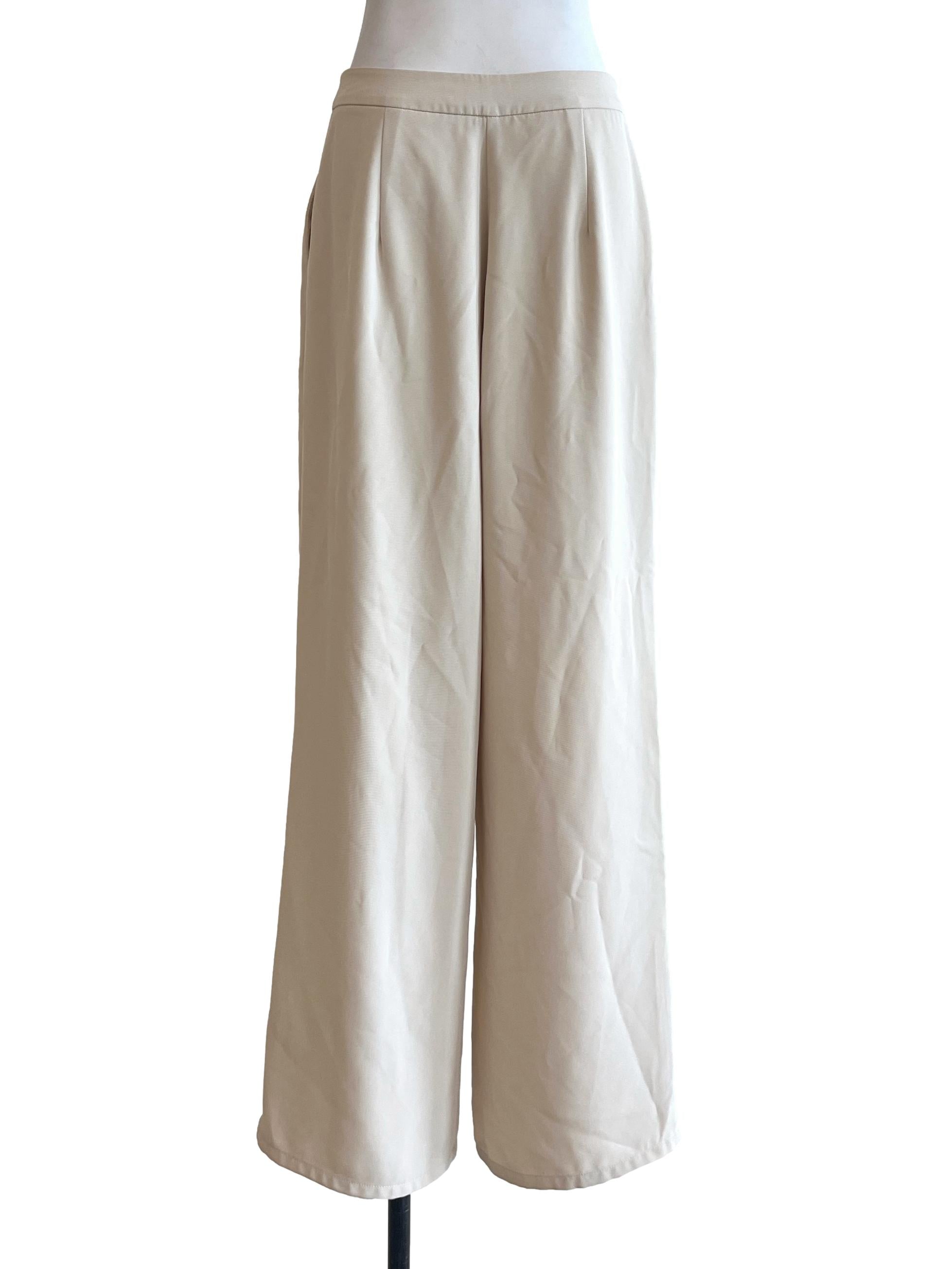 Cream White Wide Leg Pants OSN