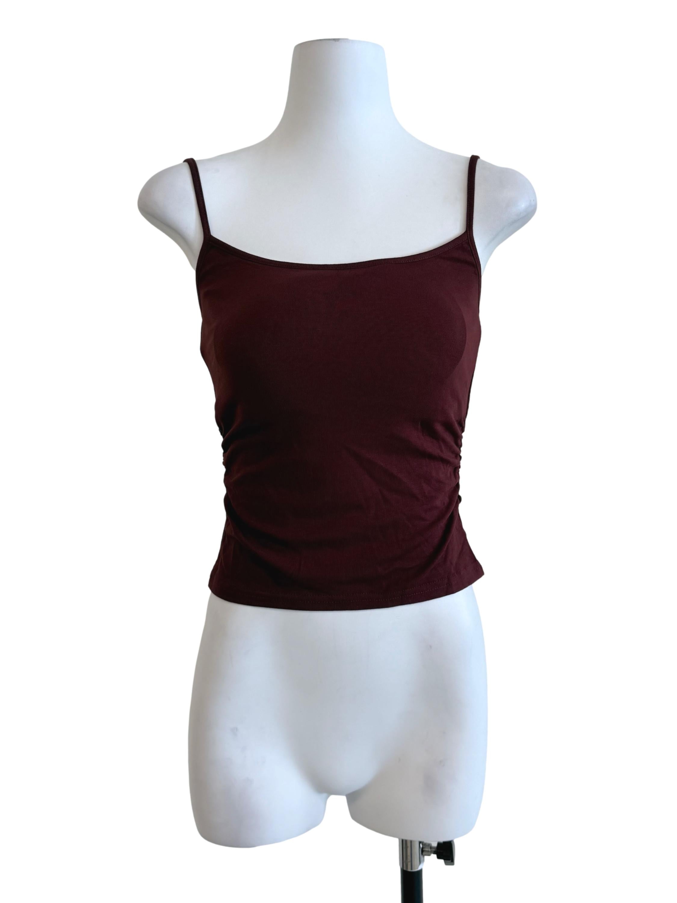 Maroon Padded Sleeveless Top