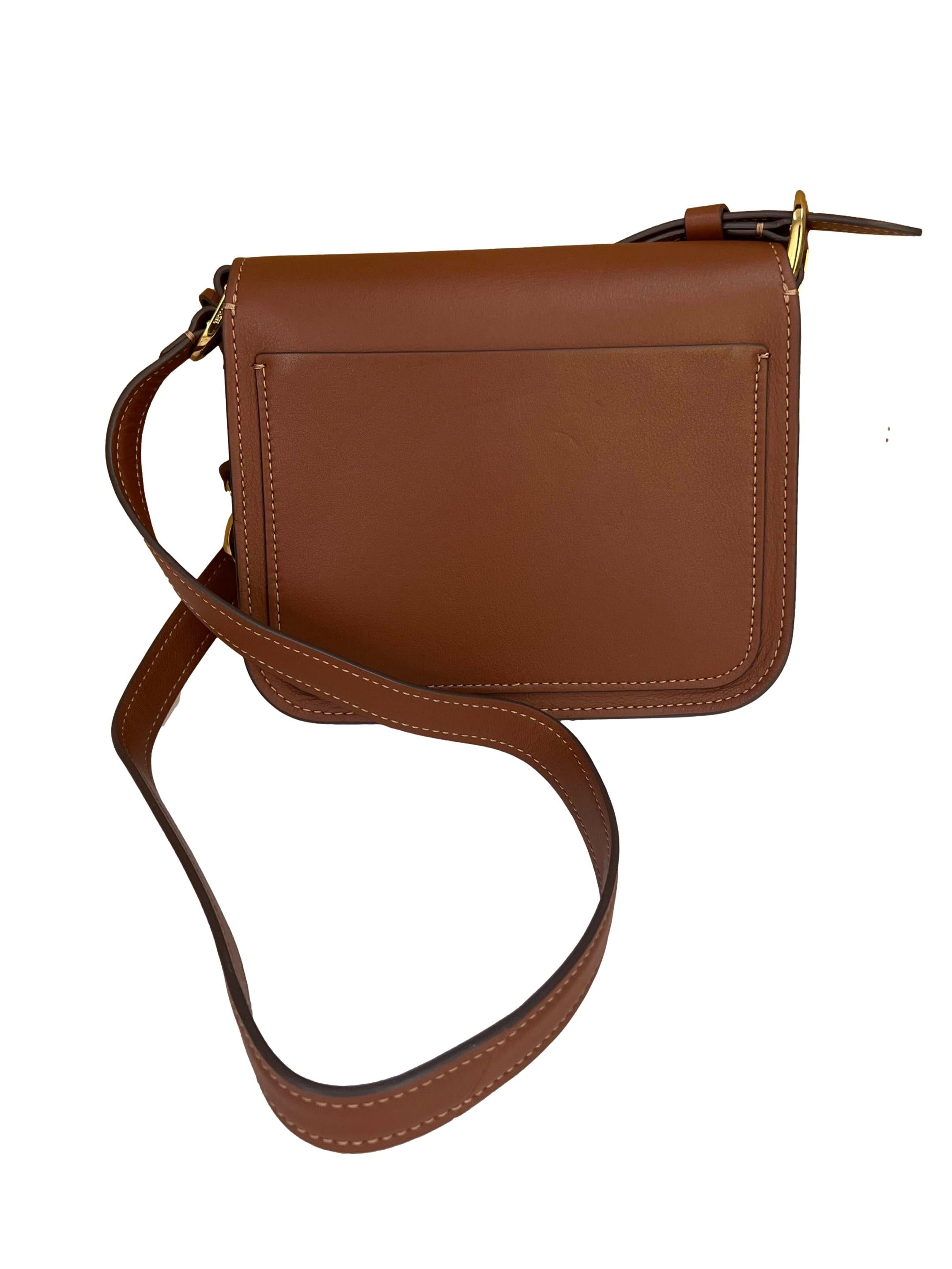 Brown Leather Lennox Flap Crossbody Bag CSN
