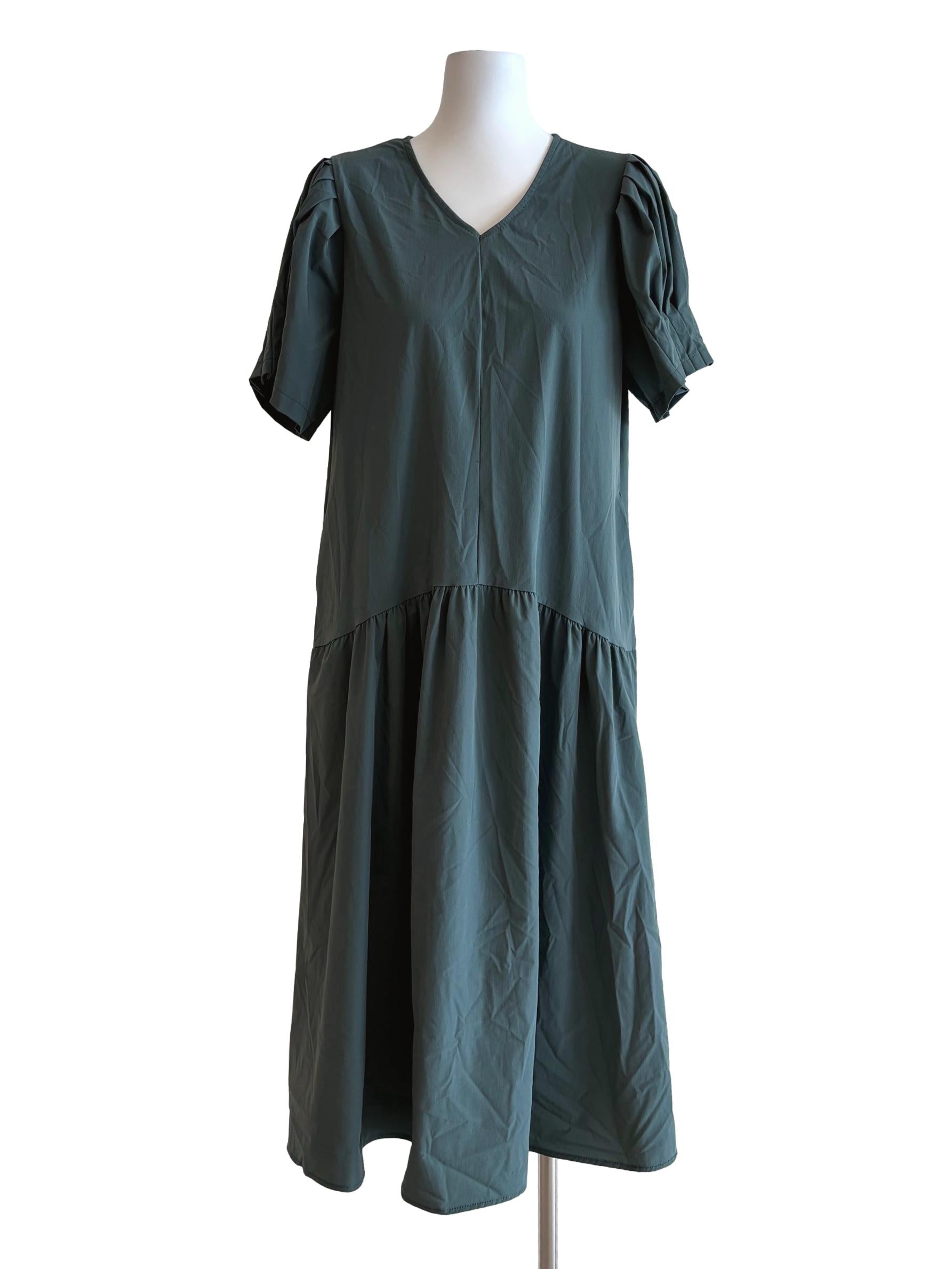 Pine Green Short Sleeve Dress