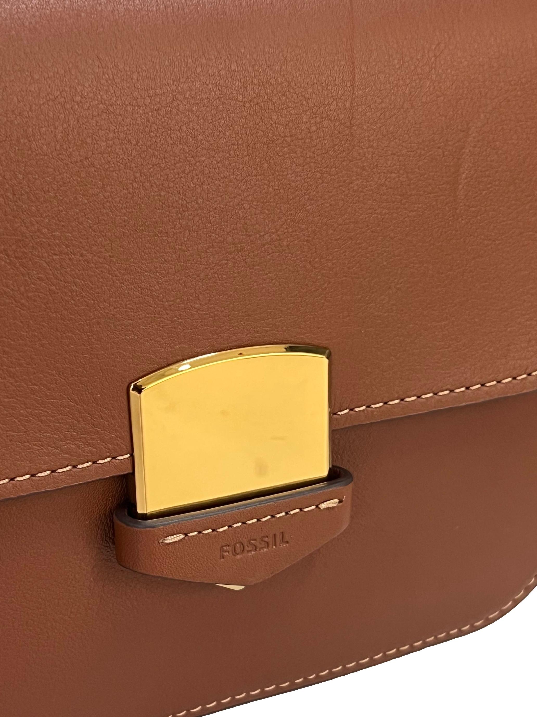 Brown Leather Lennox Flap Crossbody Bag CSN
